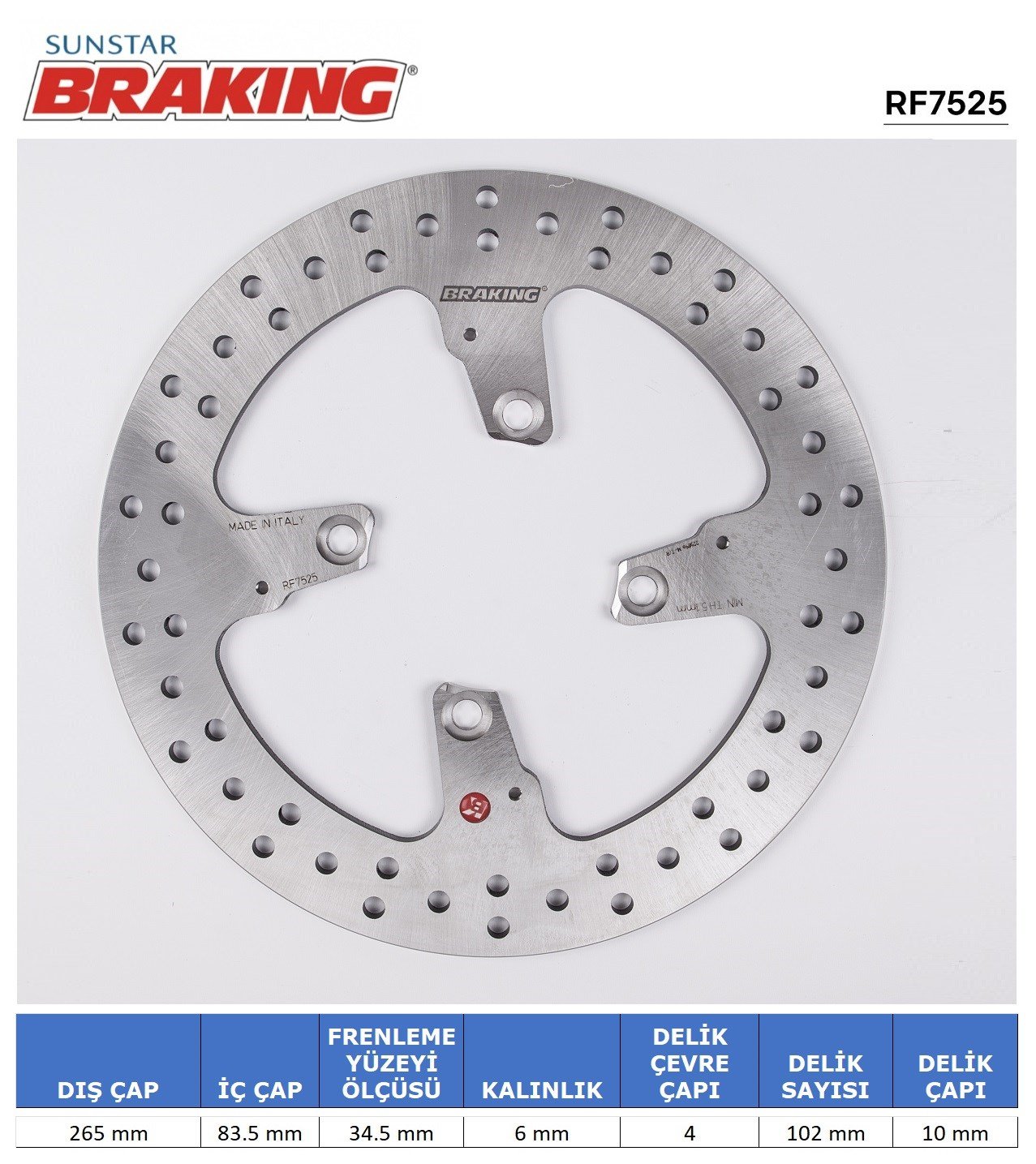 BRAKING DUCATI YUVARLAK ARKA FREN DİSKİ