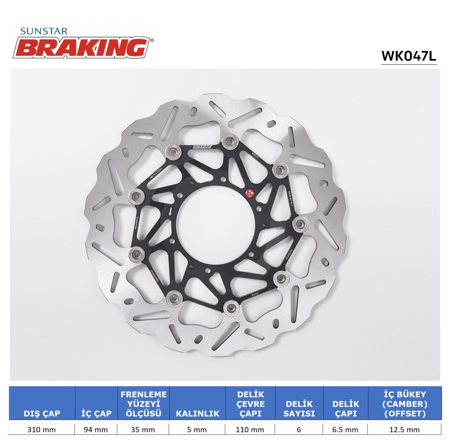 BRAKING HONDA CBR 600 RR / CB 1000 R DALGALI ÖN PERFORMANS FREN DİSKİ (SOL)