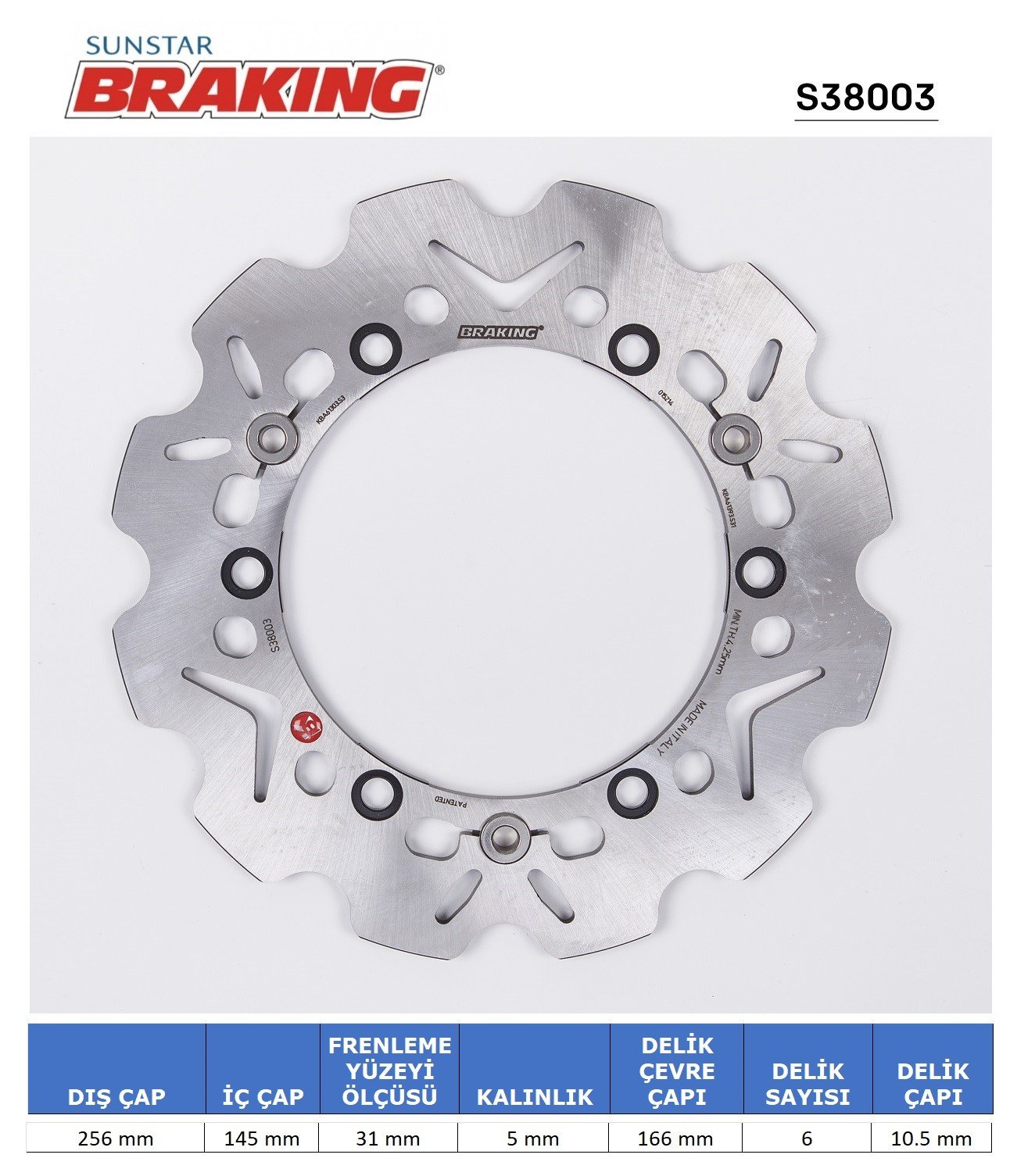 BRAKING HONDA FORZA 300 / SH 300 / SILVERWING 400-600 DALGALI ÖN FREN DİSKİ