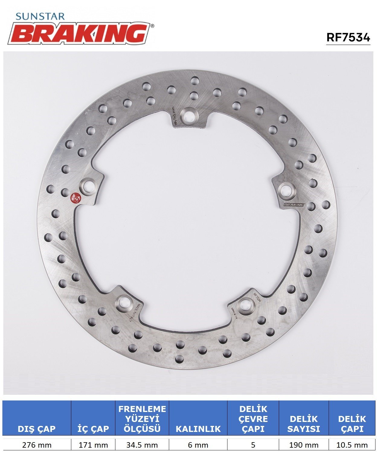 BRAKING HONDA VFR 1200 F / X CROSSTOURER YUVARLAK ARKA FREN DİSKİ