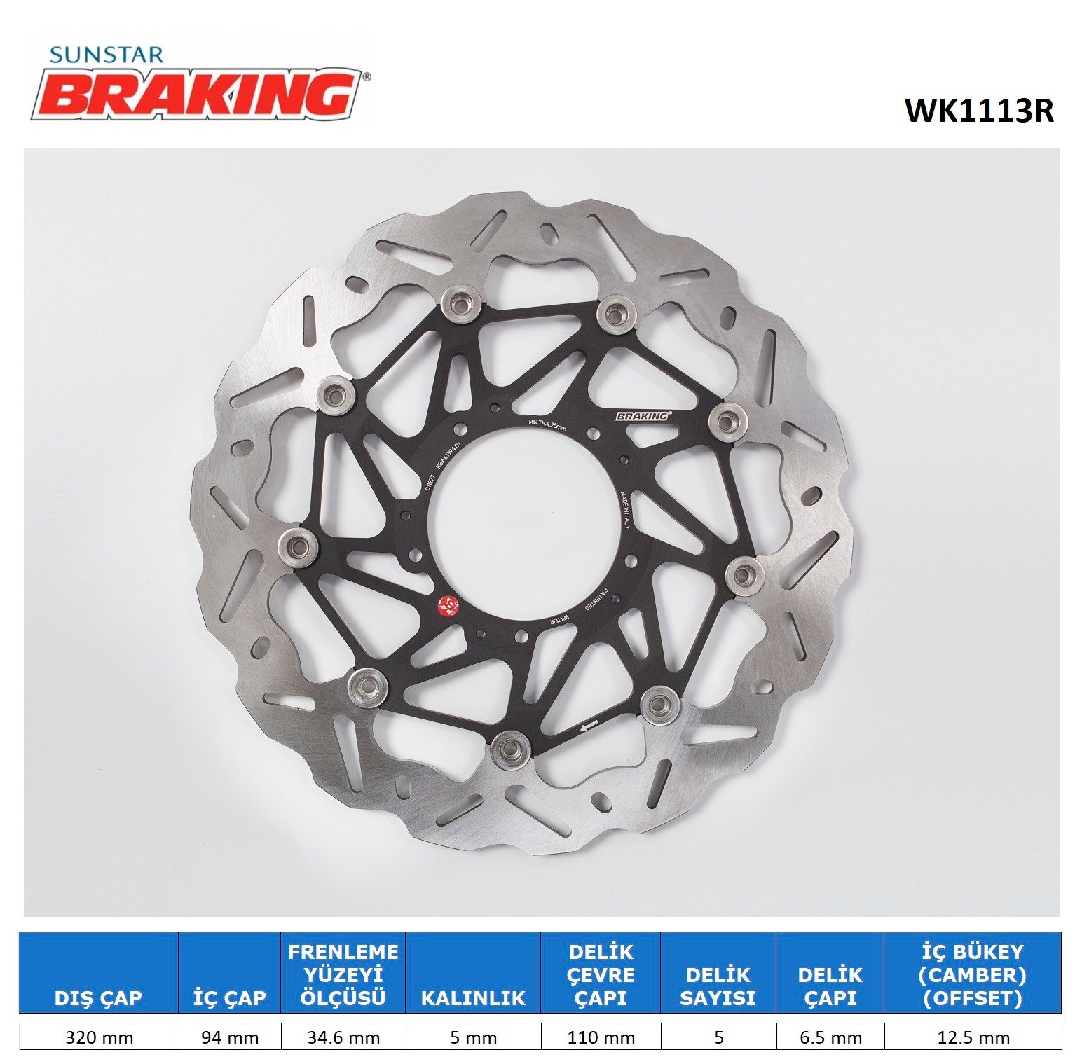 BRAKING HONDA VFR 1200 F DALGALI ÖN PERFORMANS FREN DİSKİ (SAĞ)