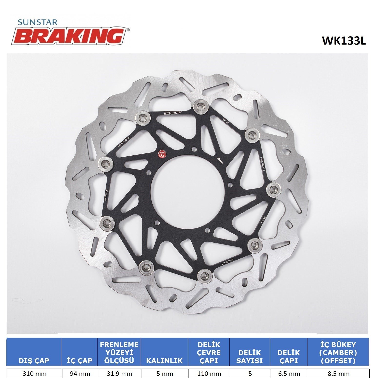BRAKING HONDA VFR 800 X CROSSRUNNER DALGALI ÖN PERFORMANS FREN DİSKİ (SOL)