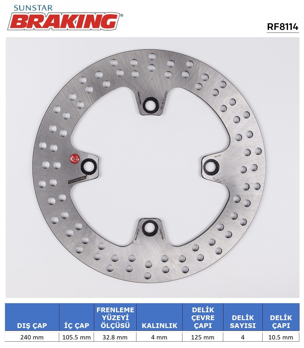 BRAKING HONDA YUVARLAK ARKA FREN DİSKİ