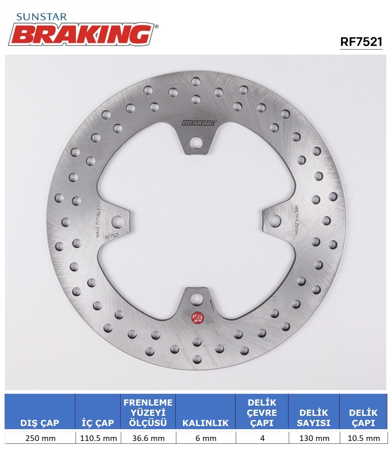 BRAKING KAWASAKI Z 750-800-1000 / VERSYS 1000 / ZZR 1400 YUVARLAK ARKA FREN DİSKİ
