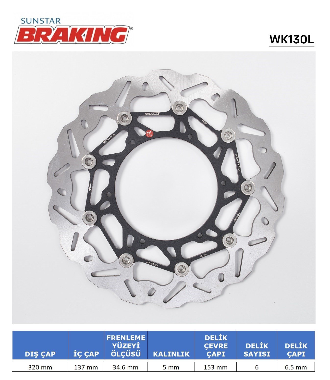 BRAKING KTM ADVENTURE 790-890-1050-1190-1290 DALGALI ÖN PERFORMANS FREN DİSKİ (SOL)