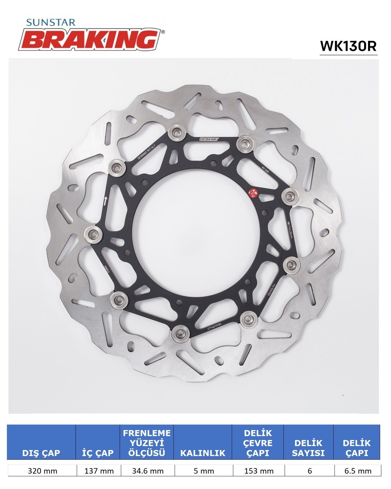 BRAKING KTM ADVENTURE 790-890-1050-1190-1290 DALGALI ÖN PERFORMANS FREN DİSKİ (SAĞ)