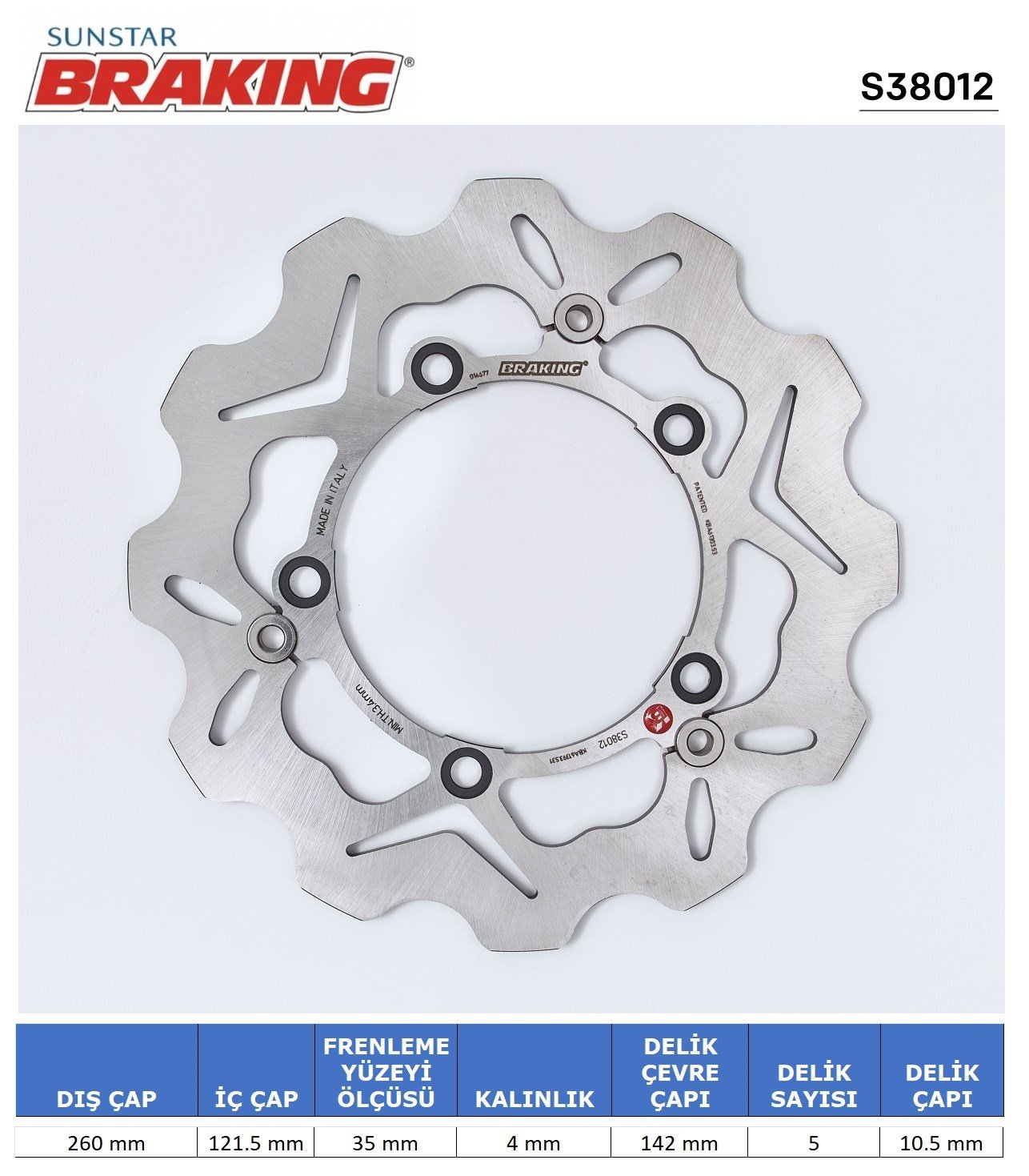 BRAKING SUZUKI AN 400-650 DALGALI ÖN FREN DİSKİ