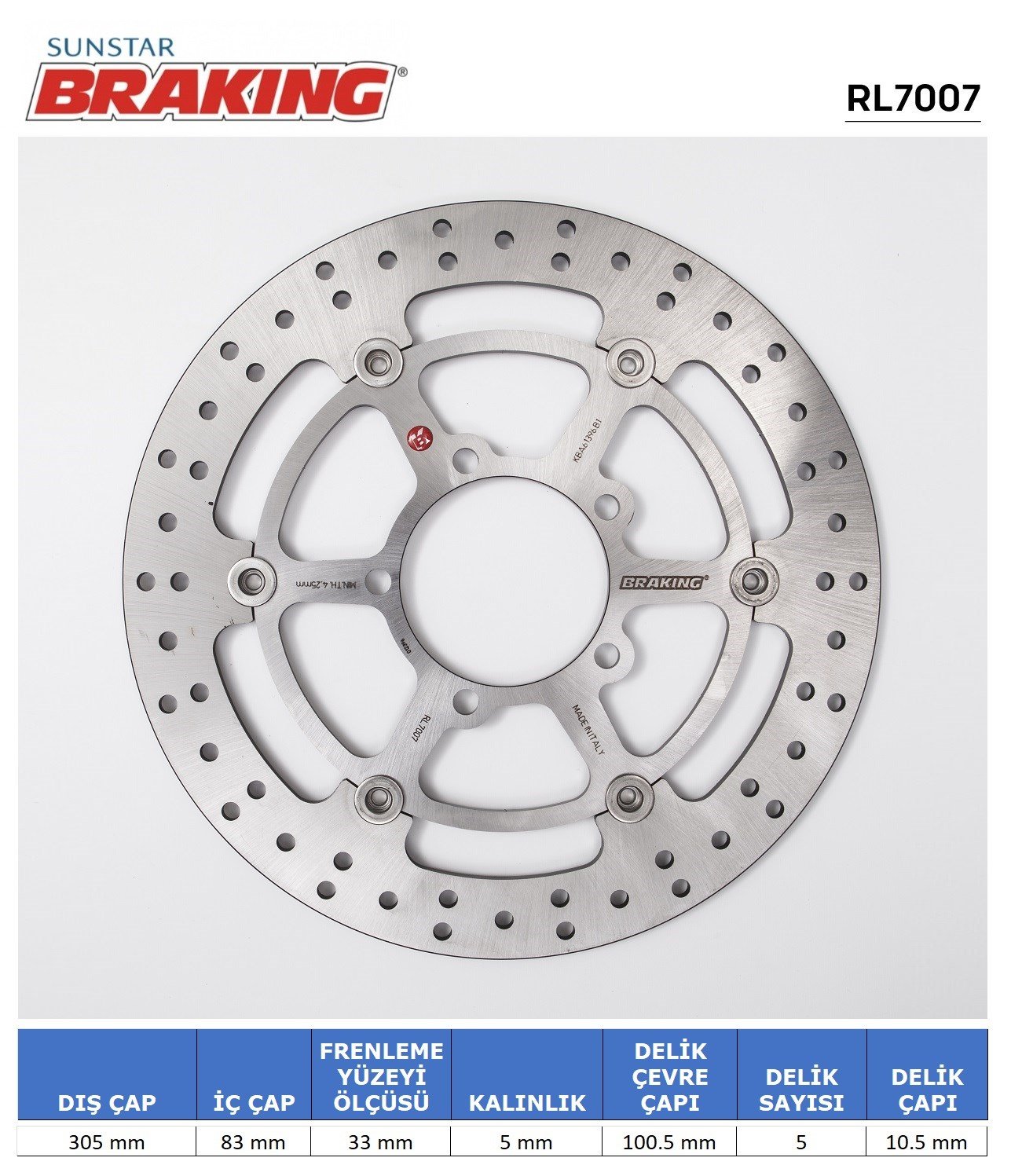 BRAKING TRIUMPH TIGER 800-1200 YUVARLAK ÖN FREN DİSKİ