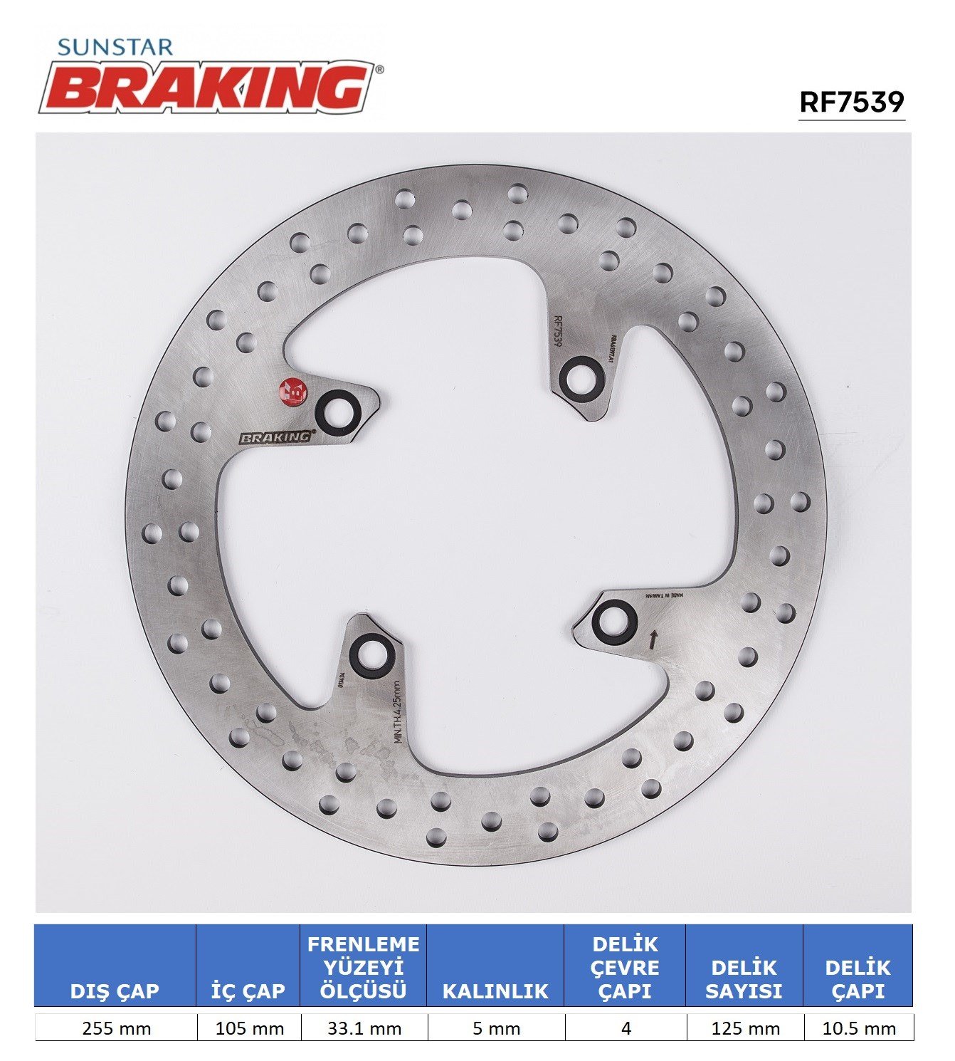 BRAKING TRIUMPH YUVARLAK ARKA FREN DİSKİ