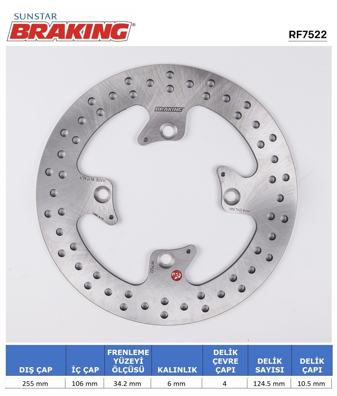 BRAKING TRIUMPH YUVARLAK ARKA FREN DİSKİ