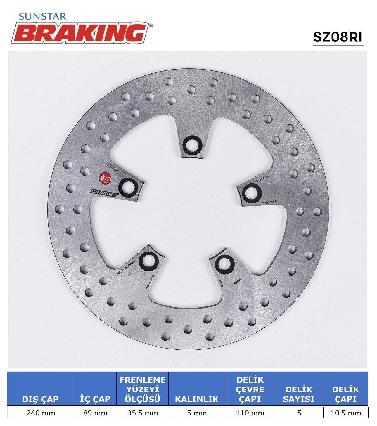 BRAKING YUVARLAK ARKA FREN DİSKİ