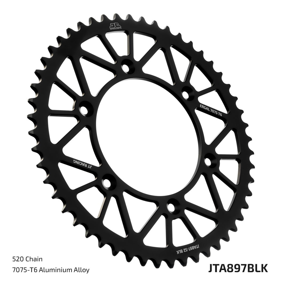 JTA897-50 JT ARKA DİŞLİ SİYAH ALÜMİNYUM (BLK)