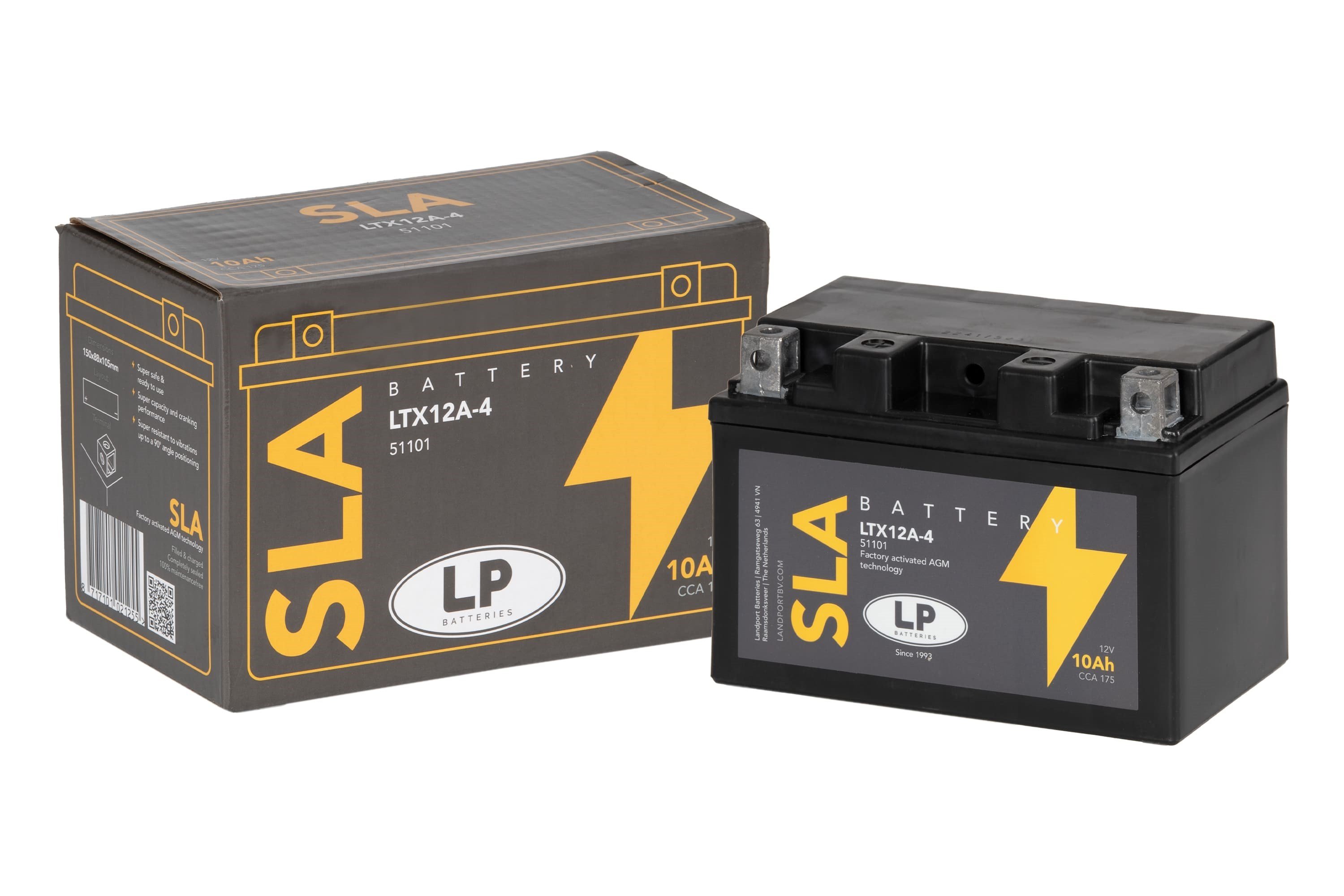 LP - LANDPORT SLA AKÜ (MB LTX12A-4) / 10 A / KG: 3,29 / L:150 / W:88 / H:105 CCA: 175