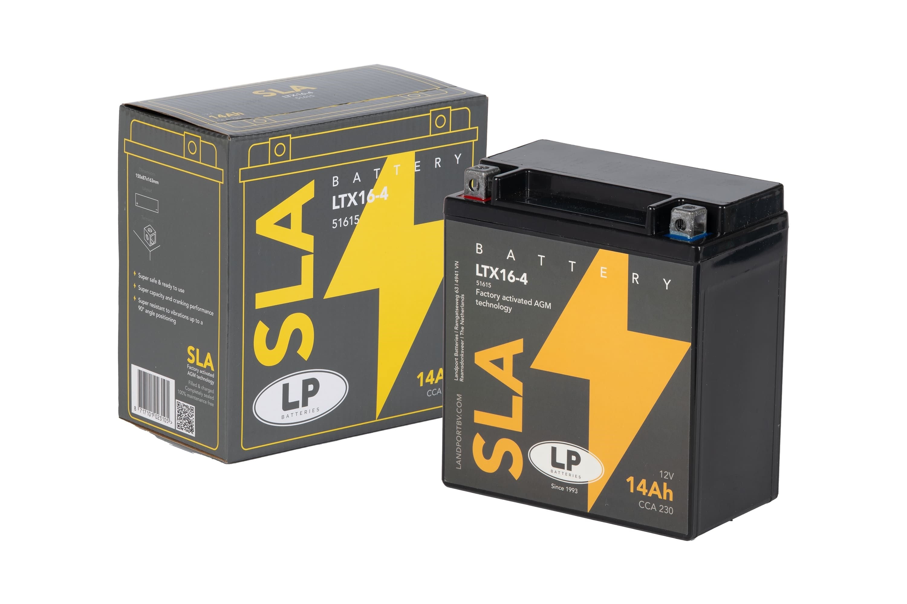 LP - LANDPORT SLA AKÜ (MB LTX16-4) / 14 A / KG: 5 / L:150 / W:87 / H:163 / CCA: 230