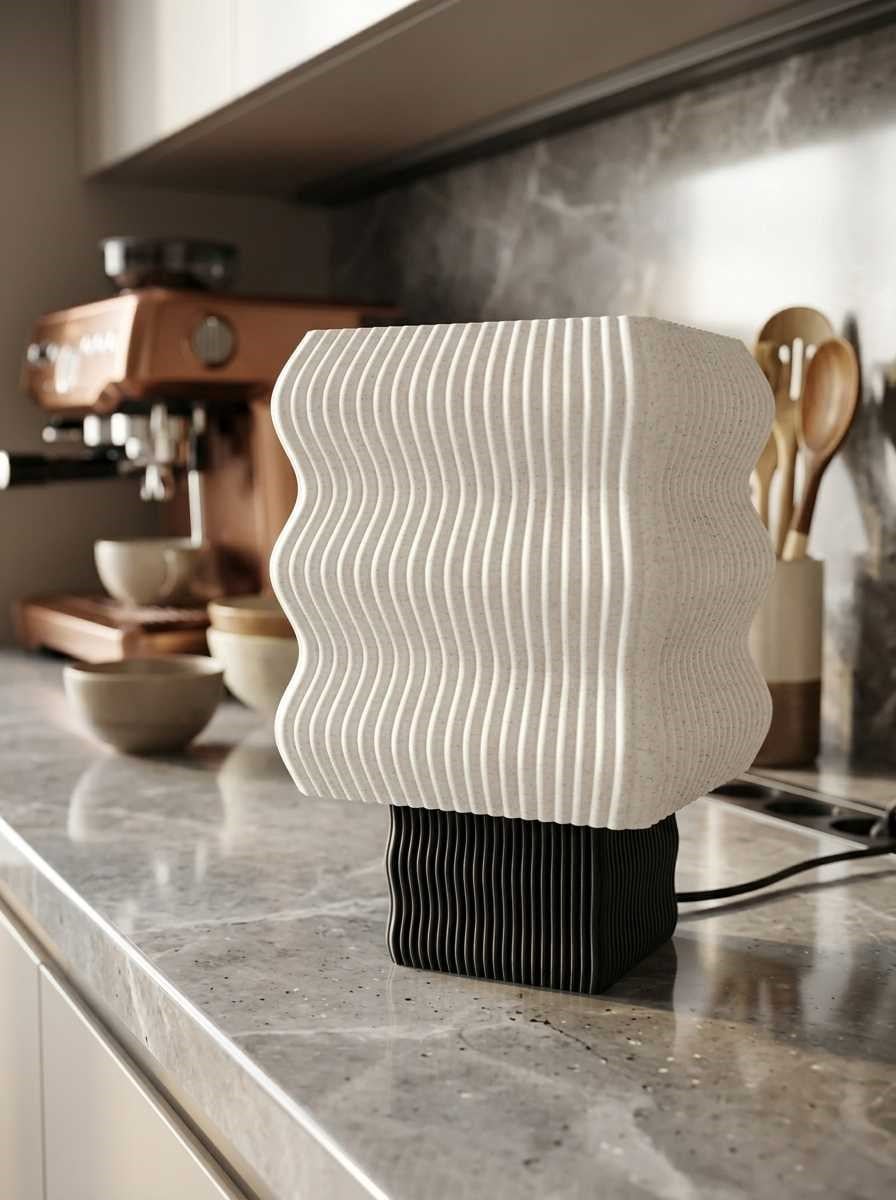 Designobee Ritim - Modern Masa ve Gece Lambası – Ambiyans Lambası, Dekoratif LED Abajur, E14 Duy