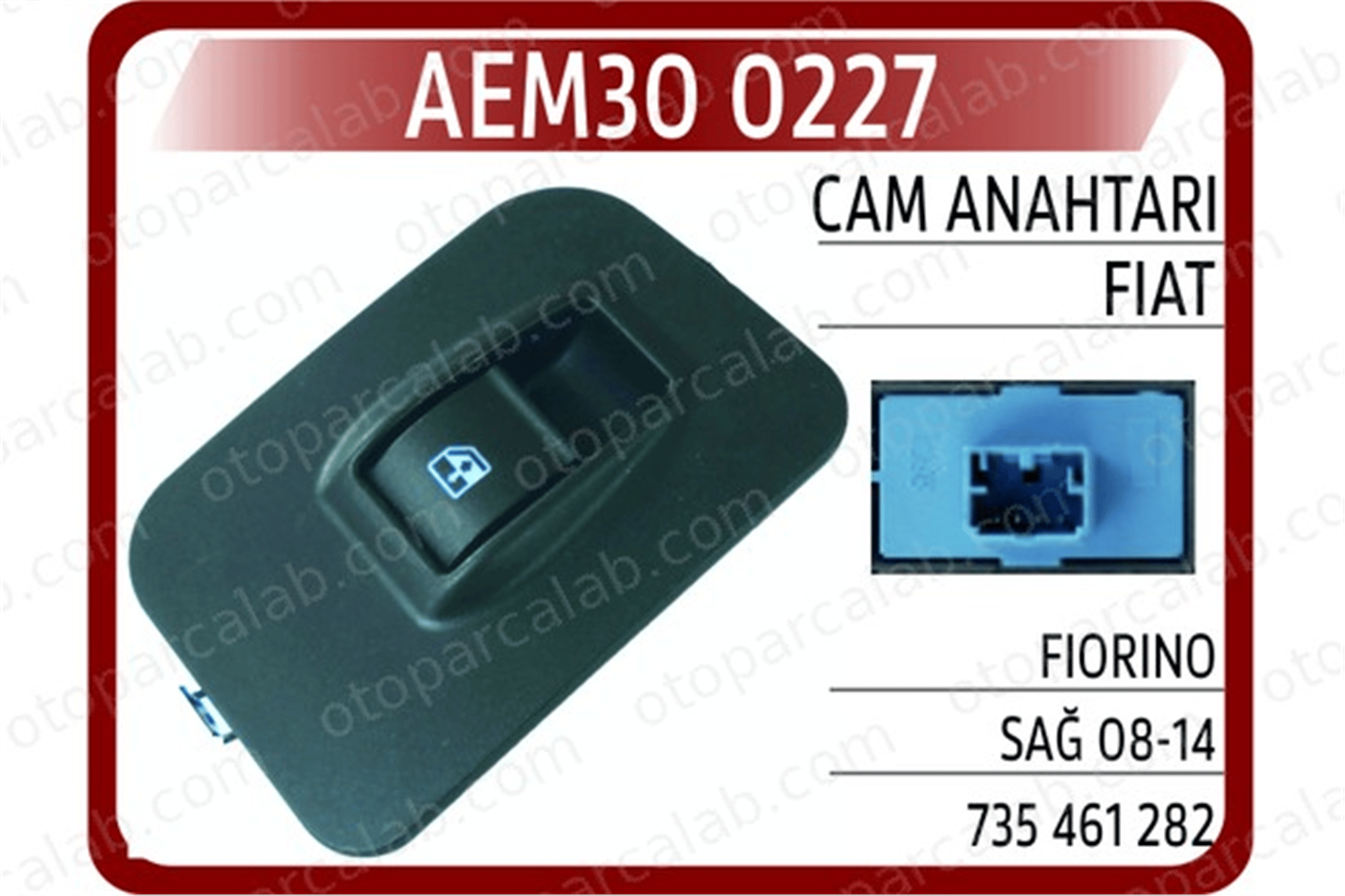 AEM 30 0227 Cam Açma Düğmesi Ön Sağ