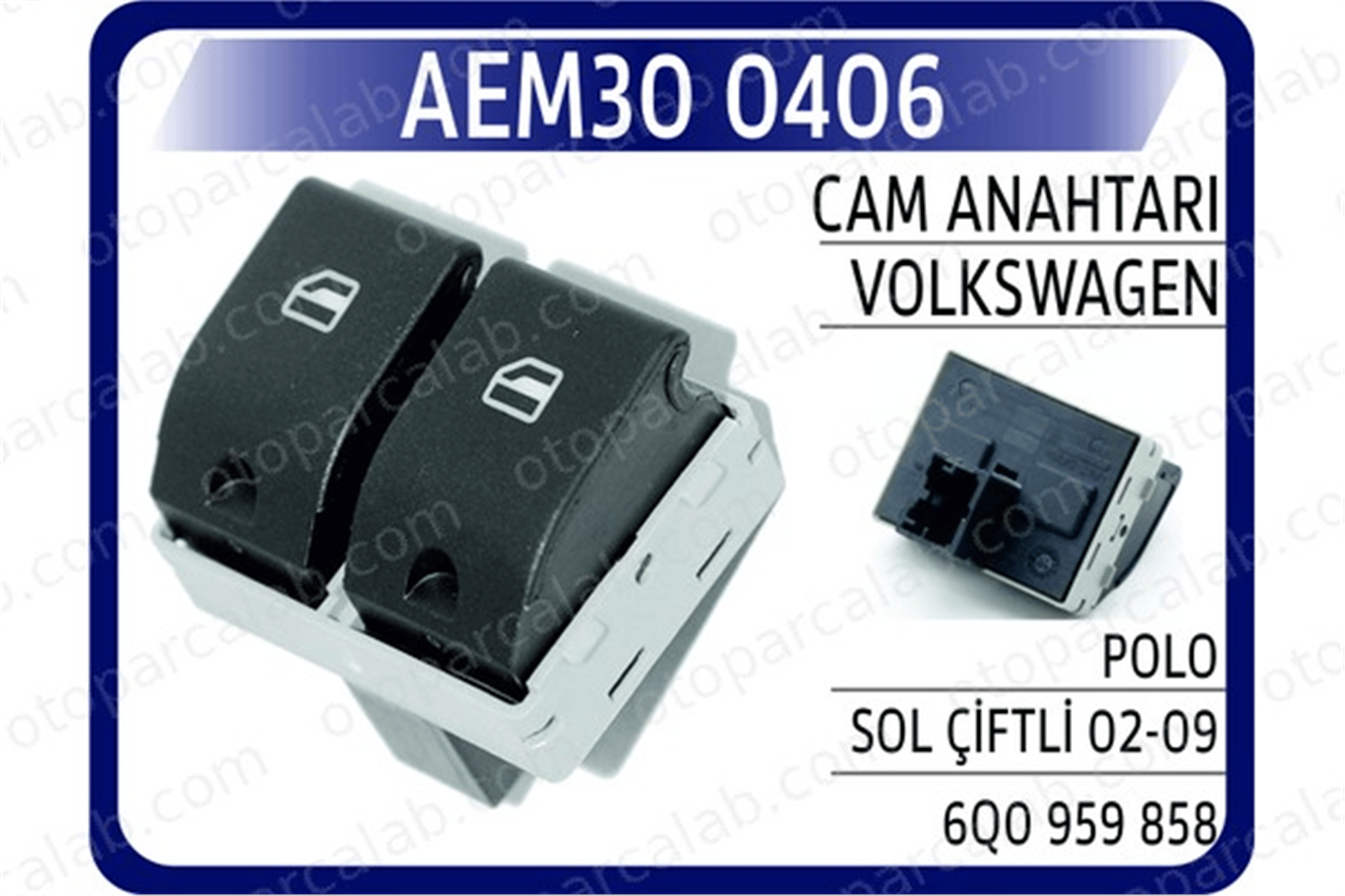 AEM 30 0406 Cam Açma Düğmesi Ön Sol VW POLO SEAT CORDOBA 6Q0959858 6Q095985801C