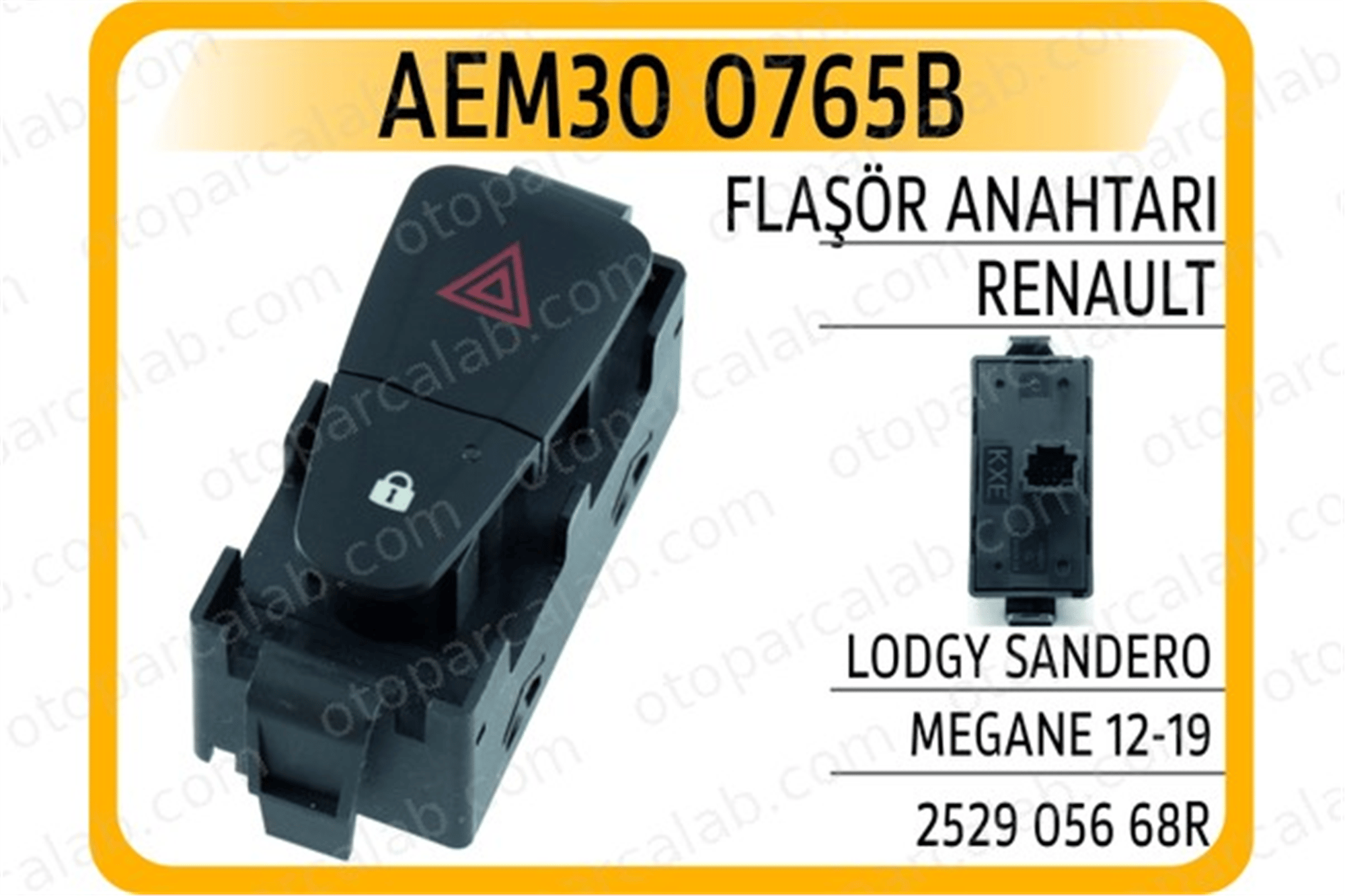 AEM 30 0765B Dörtlü Flaşör Düğmesi RENAULT MEGANE III Hatchback MEGANE III Coupe 252905668R 252100001R