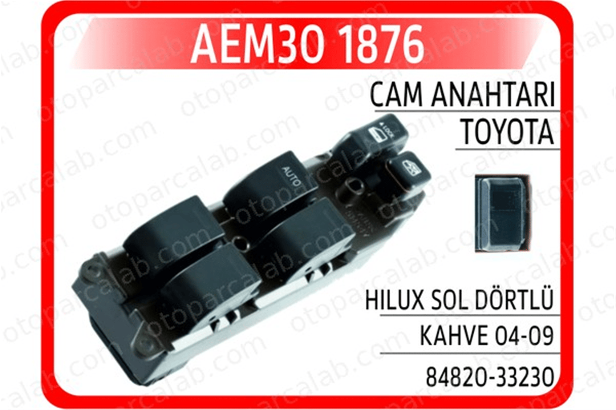 AEM 30 1876 Cam Açma Düğmesi Ön Sol TOYOTA CAMRY Sedan 8482033230