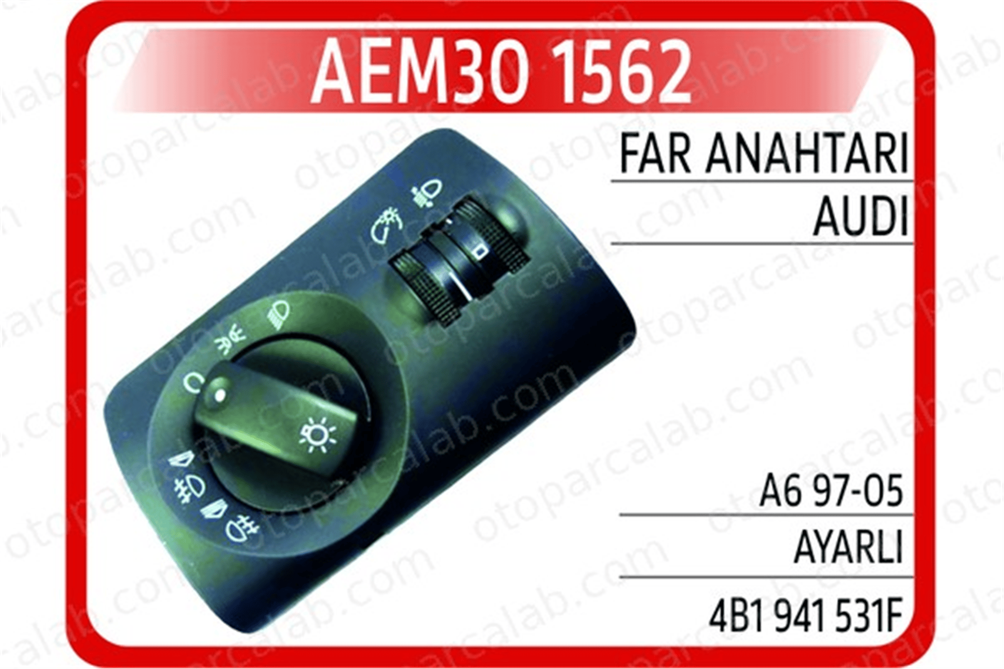 AEM 301562 Far Anahtarı AUDI A6 C5 Avant A6 C5 4B1941531F 4B1941531F5PR