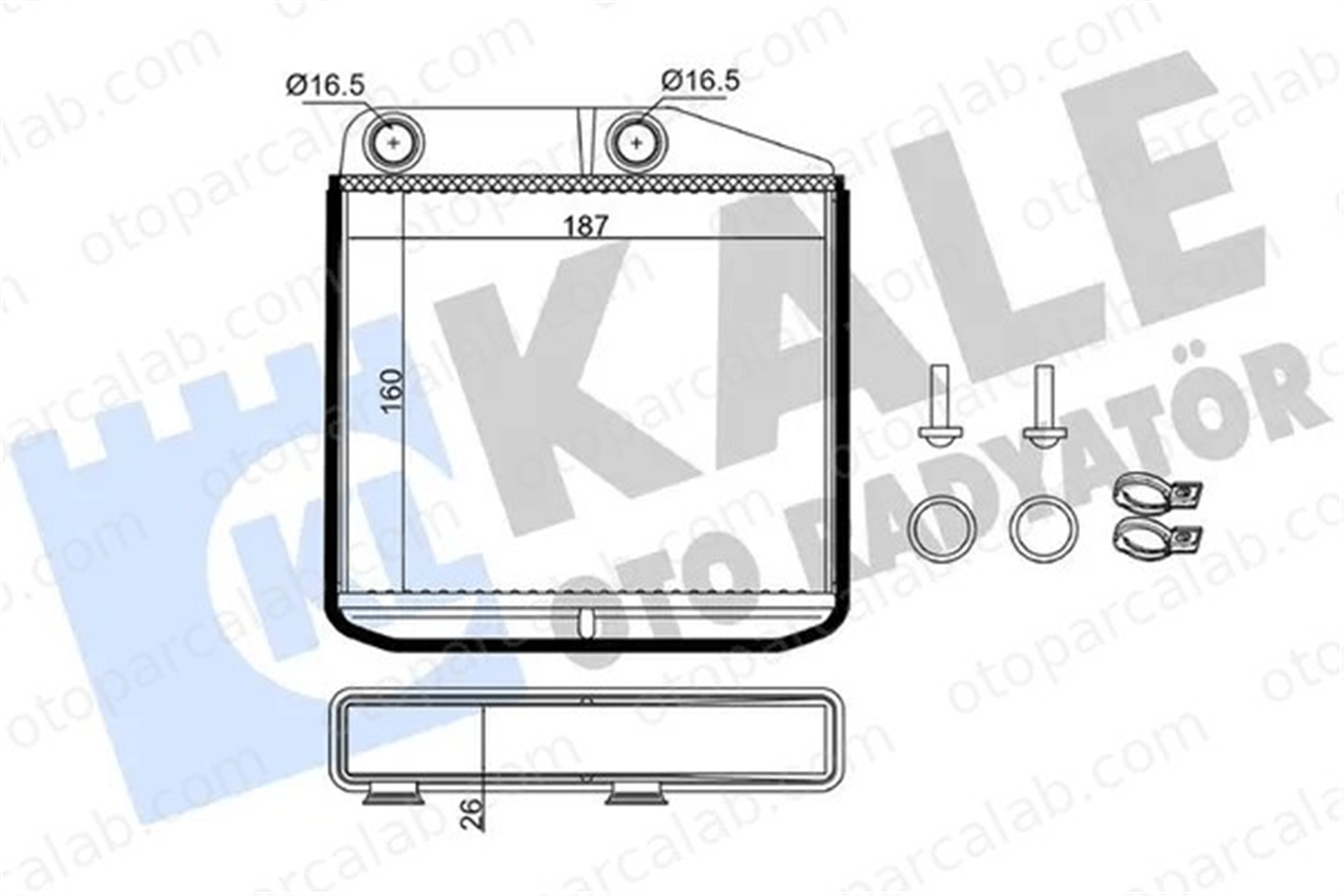 AKD 1618468B Kalorifer Radyatörü ALFA ROMEO MITO OPEL CORSA D 55702423 1618468