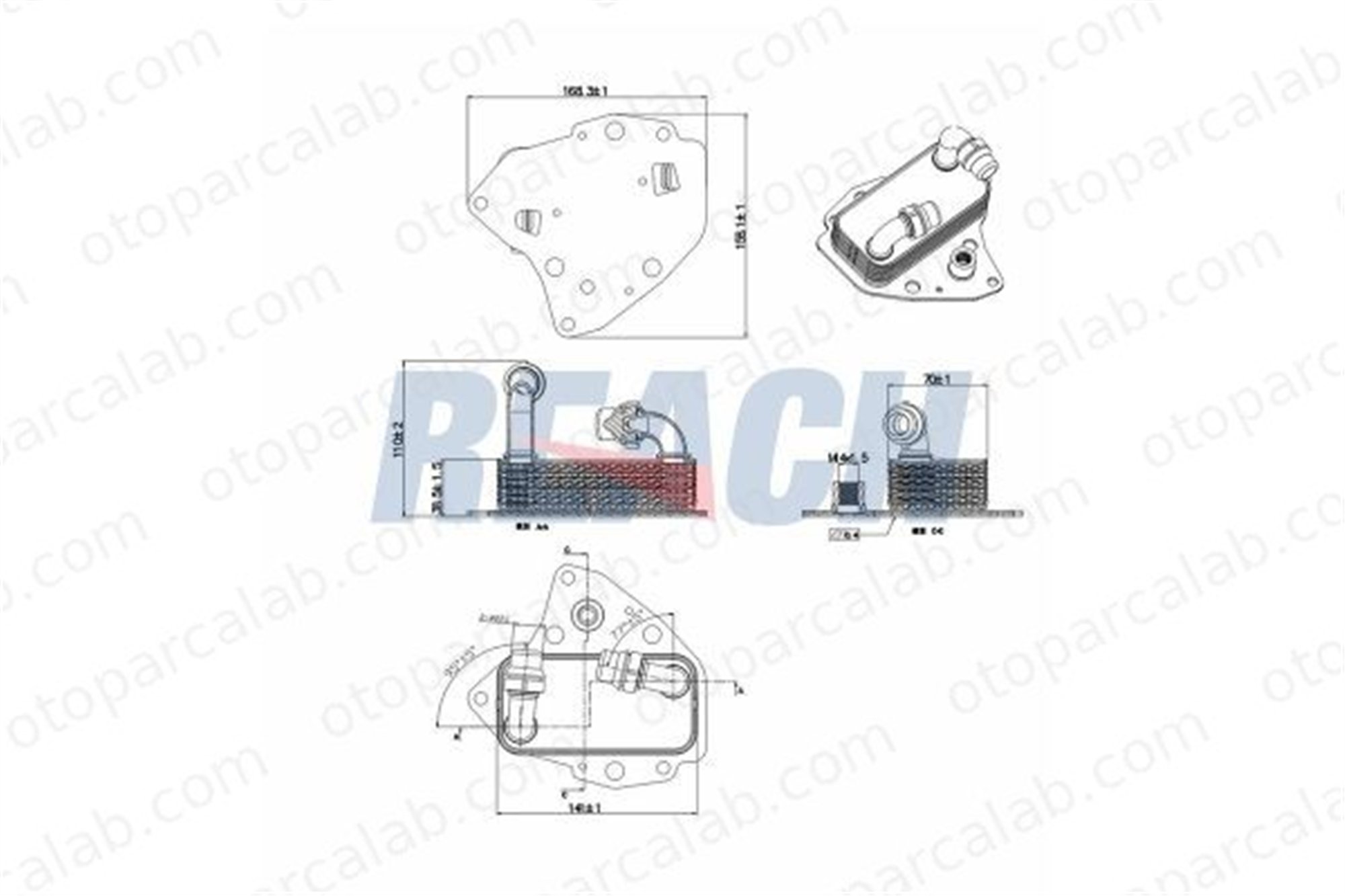 AKD OP146114 Motor Yağ Soğutucu FIAT DOBLO Minibüs/Otobüs DOBLO Cargo 650159 55236754