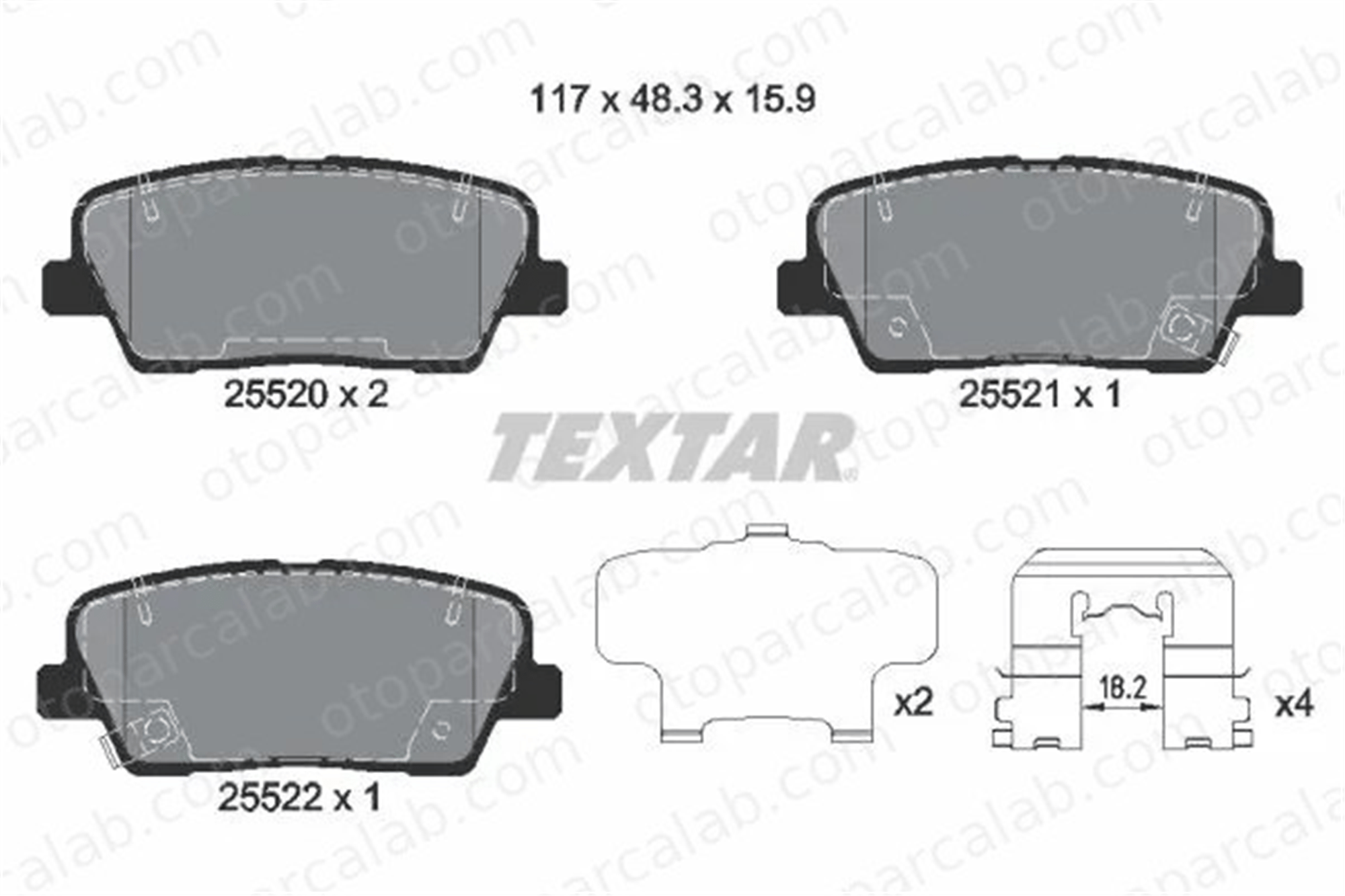 AP 05P1625 Fren Disk Balata Arka HYUNDAI SANTA FÉ III SANTA FÉ II 48413380A0 48413380B0