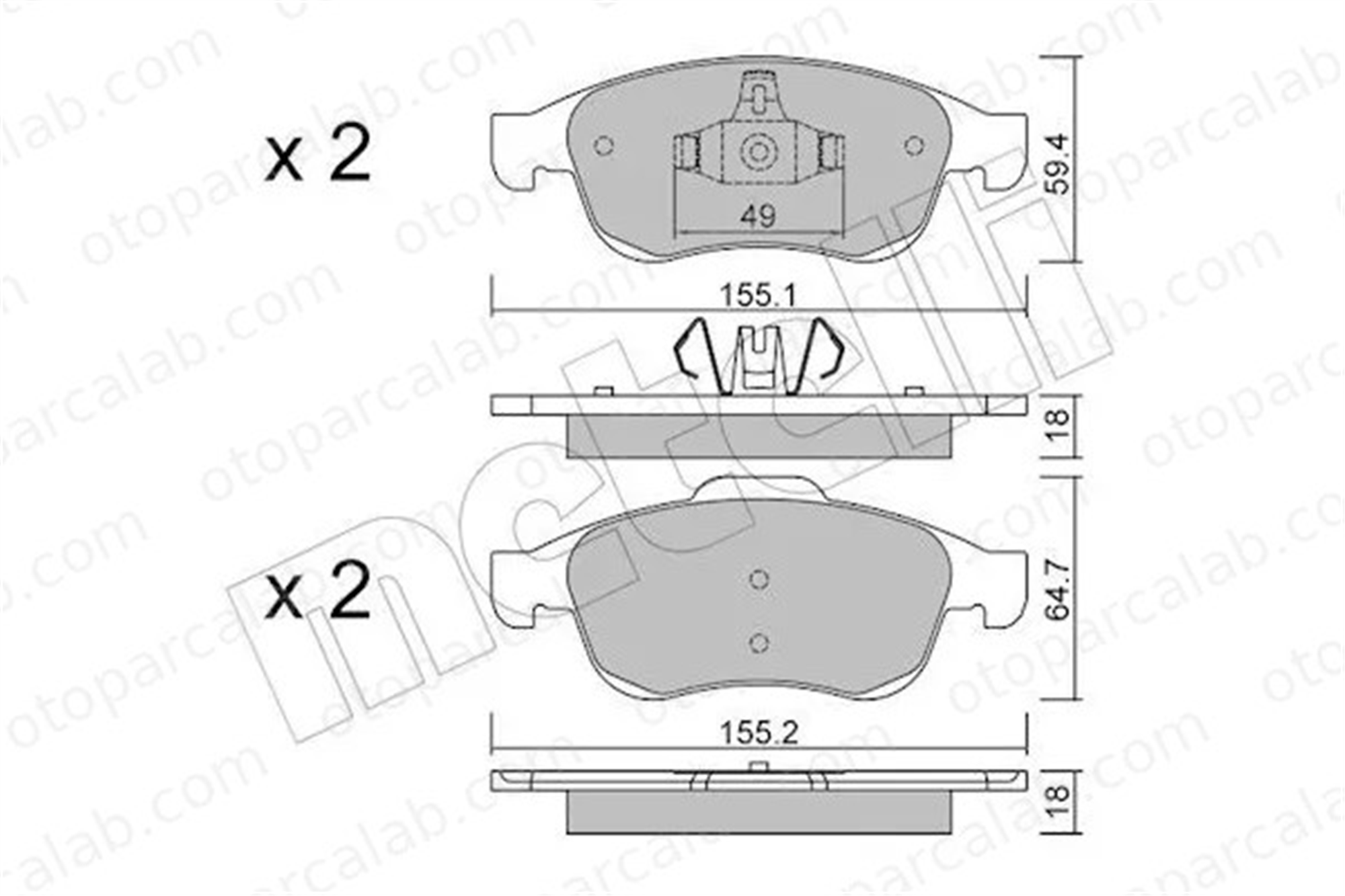 AP 05P2019 Fren Disk Balata Ön DACIA DUSTER RENAULT MEGANE III Hatchback 410300379R 410600379R
