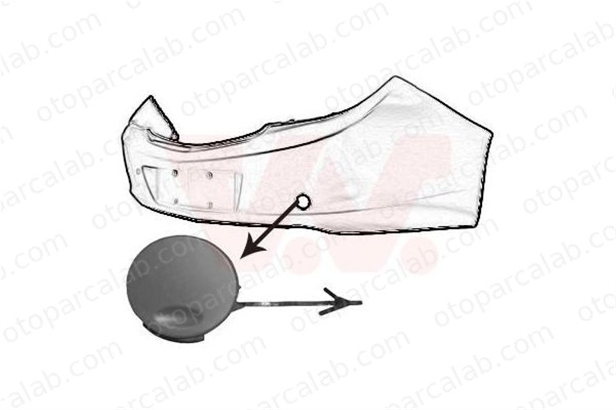 ASPART 7CPH1027 Tampon Çeki Demir Kapağı Arka OPEL INSIGNIA A INSIGNIA A Sedan 13238745 222037
