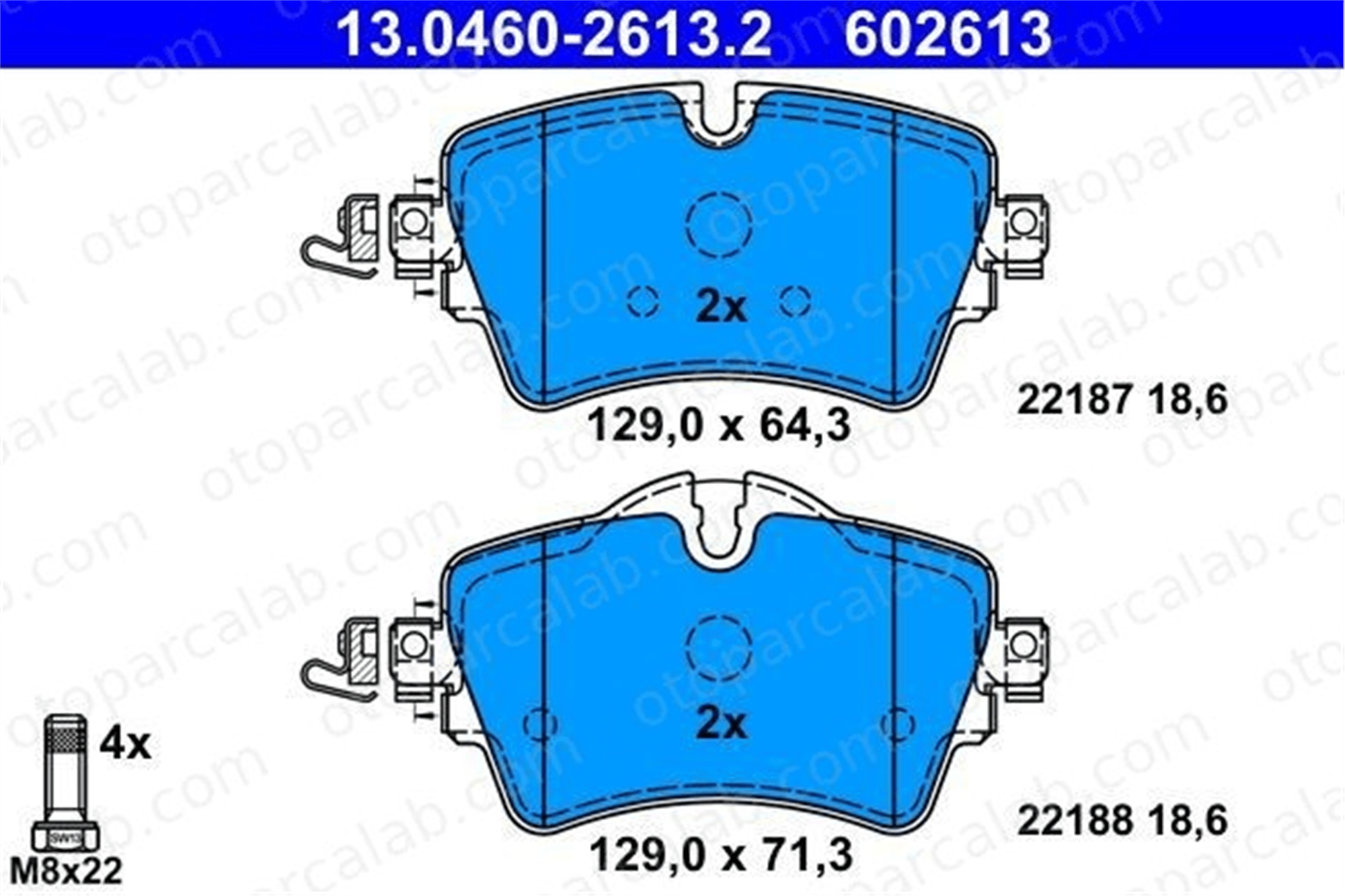 ATE 13.0460-2613.2 Fren Disk Balata Ön MINI MINI BMW 2 Active Tourer 34106863293 34106874034
