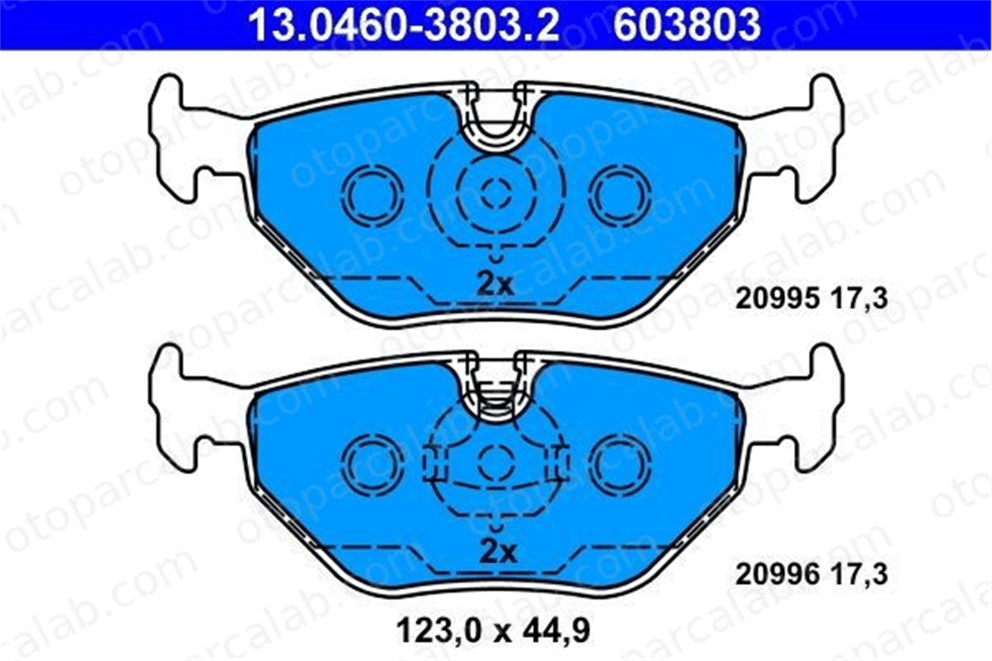 ATE 13.0460-3803.2 Fren Disk Balata Arka BMW 5 5 Touring 34212226092 34211157334