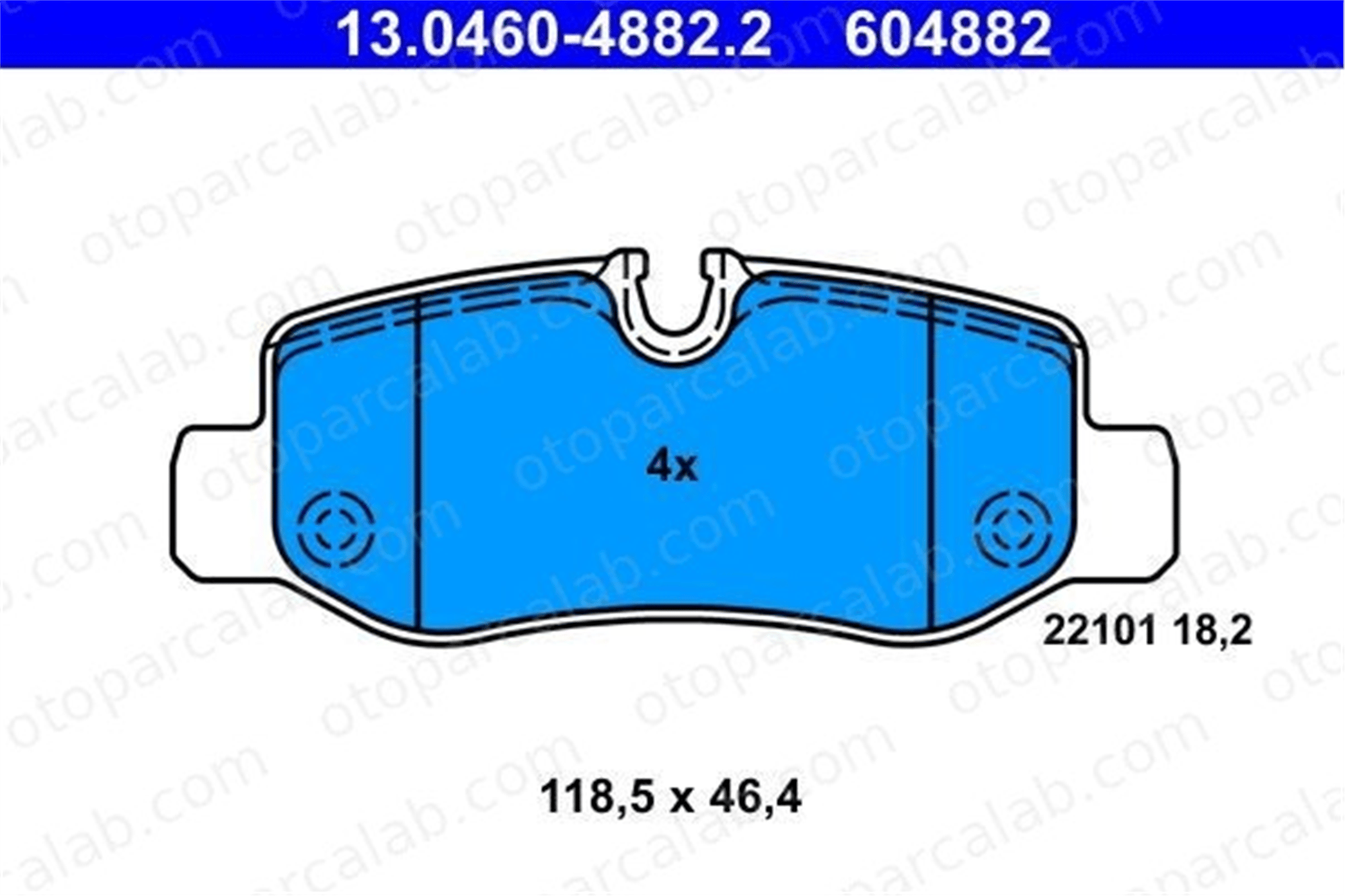 ATE 13.0460-4882.2 Fren Disk Balata Arka MERCEDES-BENZ VITO Mixto VITO Tourer A4474200320 4474200120