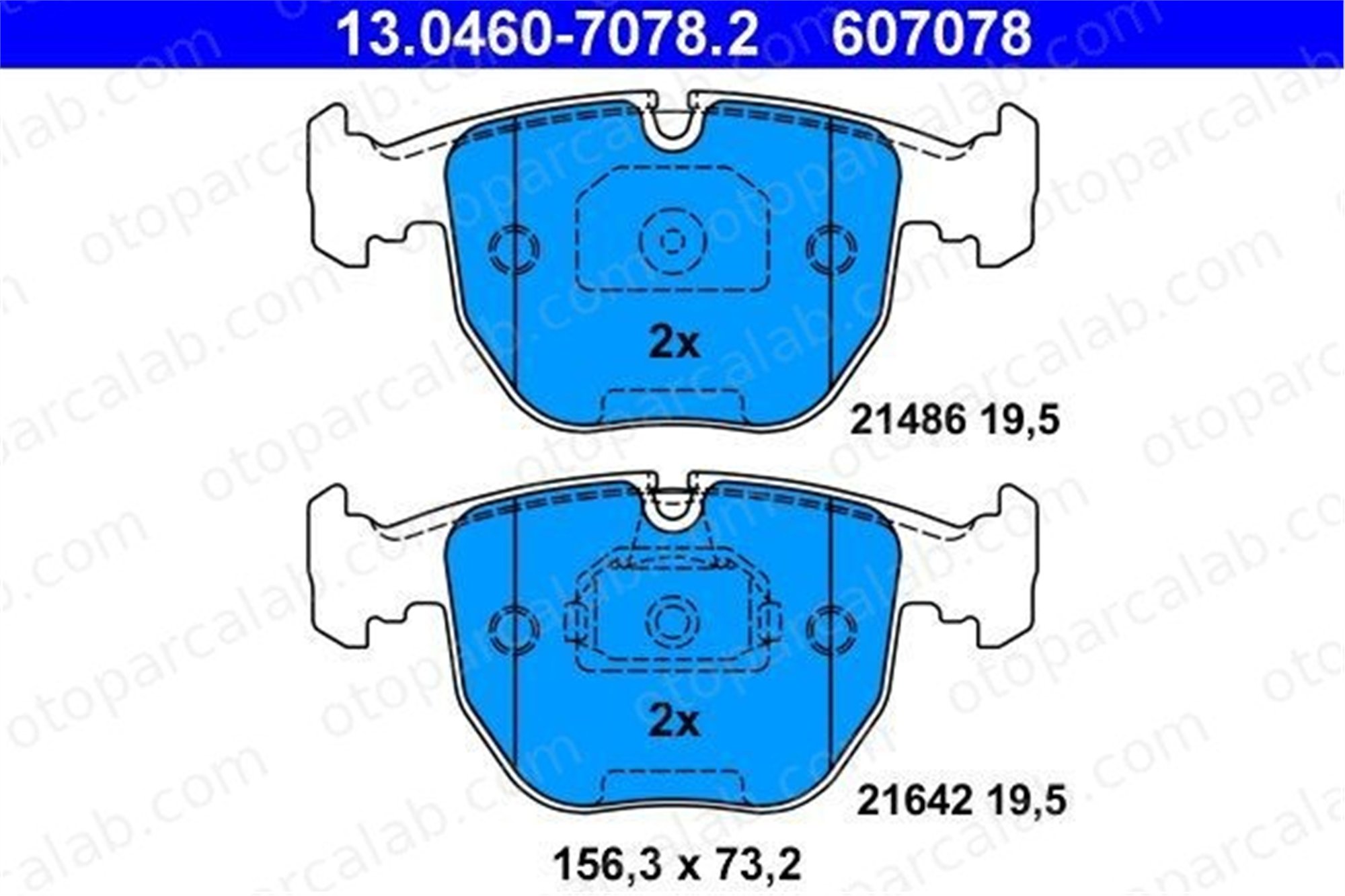 ATE 13.0460-7078.2 Fren Disk Balata Ön BMW 5 5 Touring 34116761252 34112180419