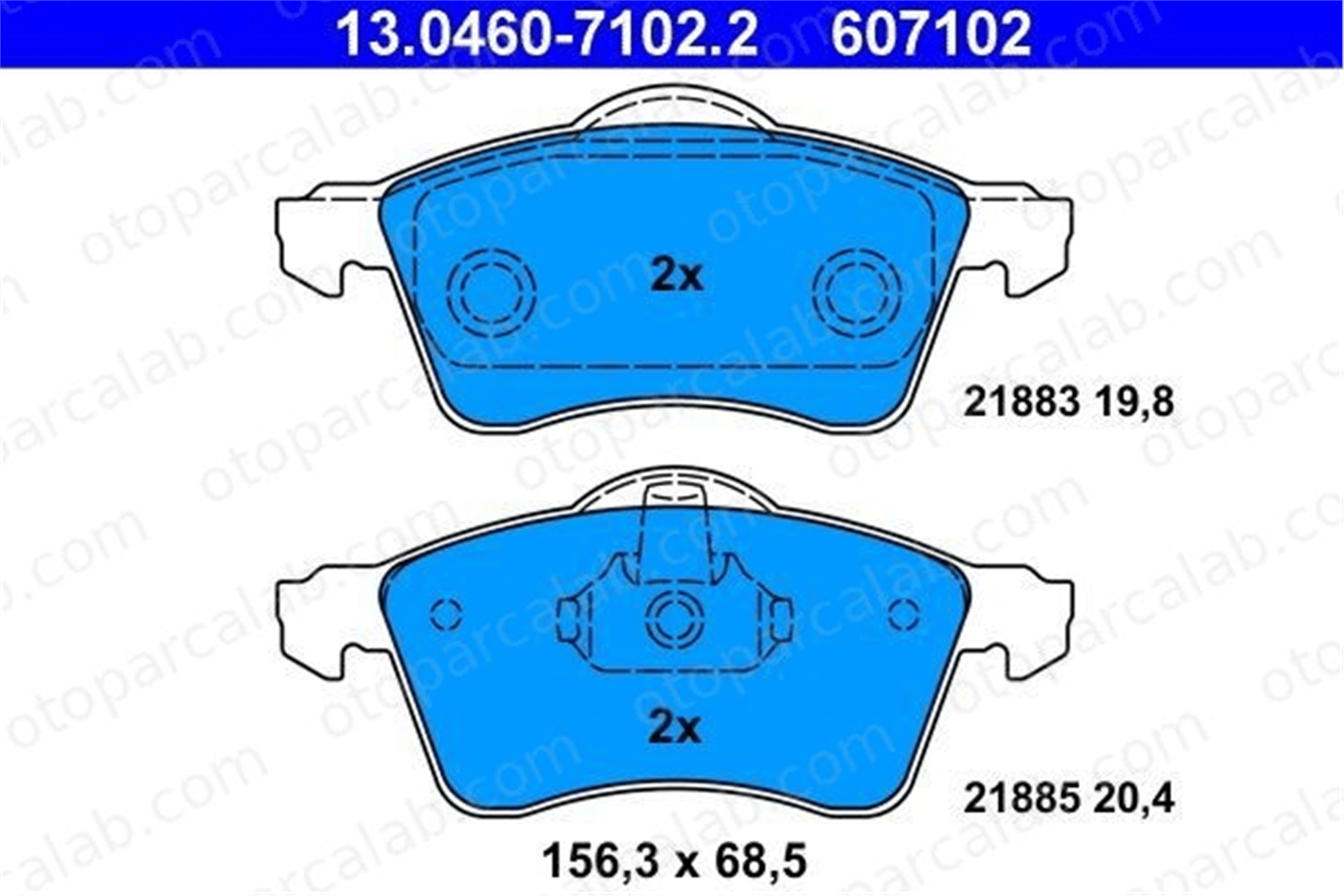 ATE 13.0460-7102.2 Fren Disk Balata Ön VW TRANSPORTER T4 Minibüs/Otobüs TRANSPORTER T4 Panelvan/Van 7D0698151E 7D0698151