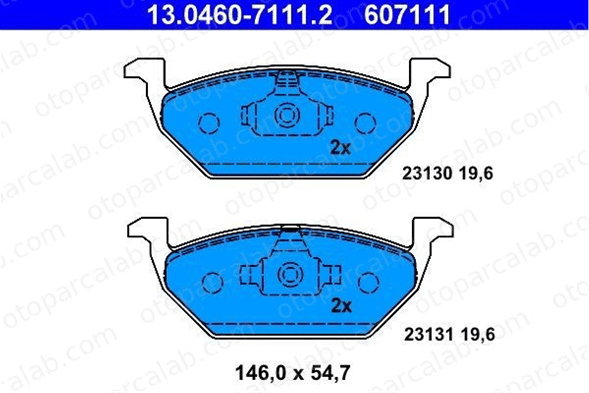 ATE 13.0460-7111.2 Fren Disk Balata Ön SEAT LEON LEON ST 1J0698151J 1J0698151