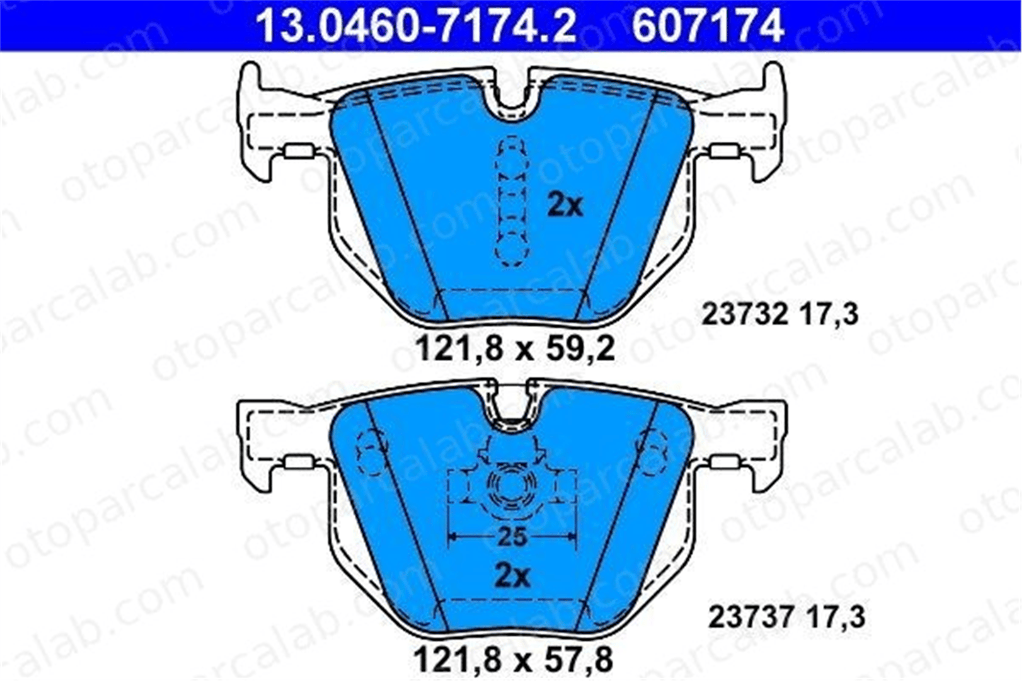 ATE 13.0460-7174.2 Fren Disk Balata Arka BMW 5 Touring 5 34216763043 34212339276