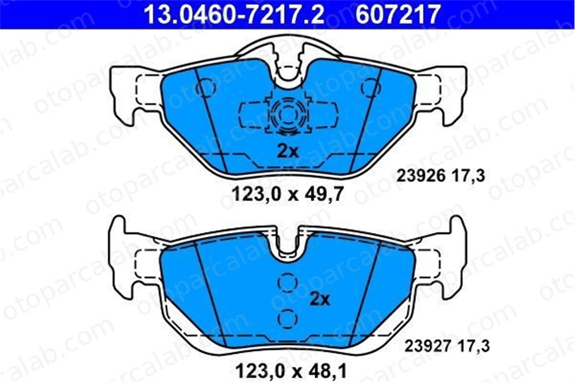 ATE 13.0460-7217.2 Fren Disk Balata Arka BMW 3 Touring 3 34216774692 34216767150
