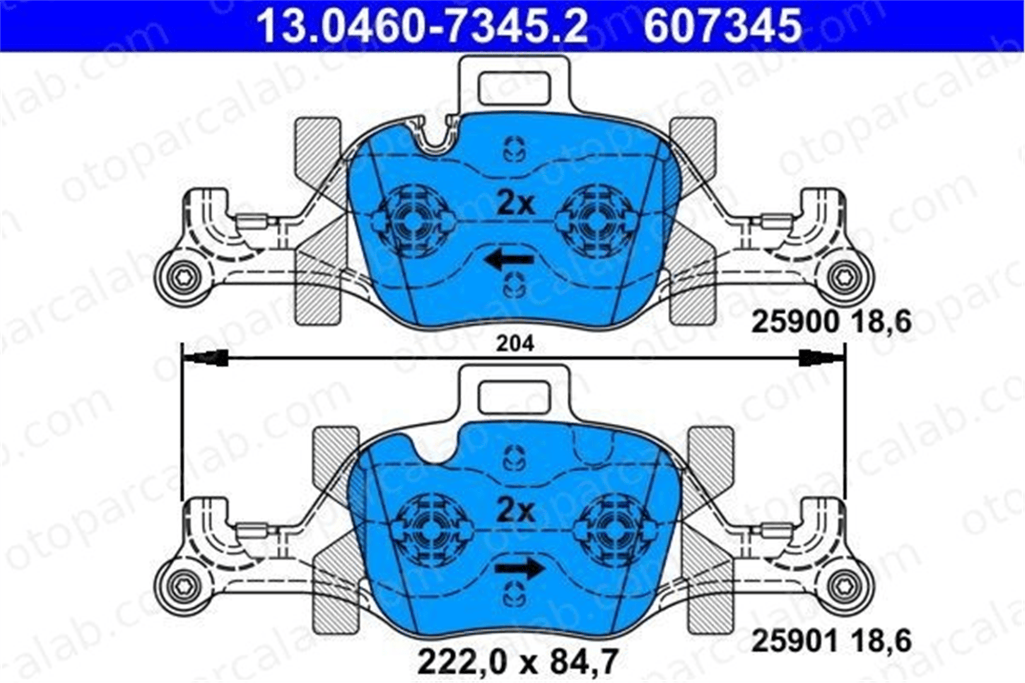 ATE 13.0460-7345.2 Fren Disk Balata Ön BMW 5 5 Touring 34116883469 34116883470
