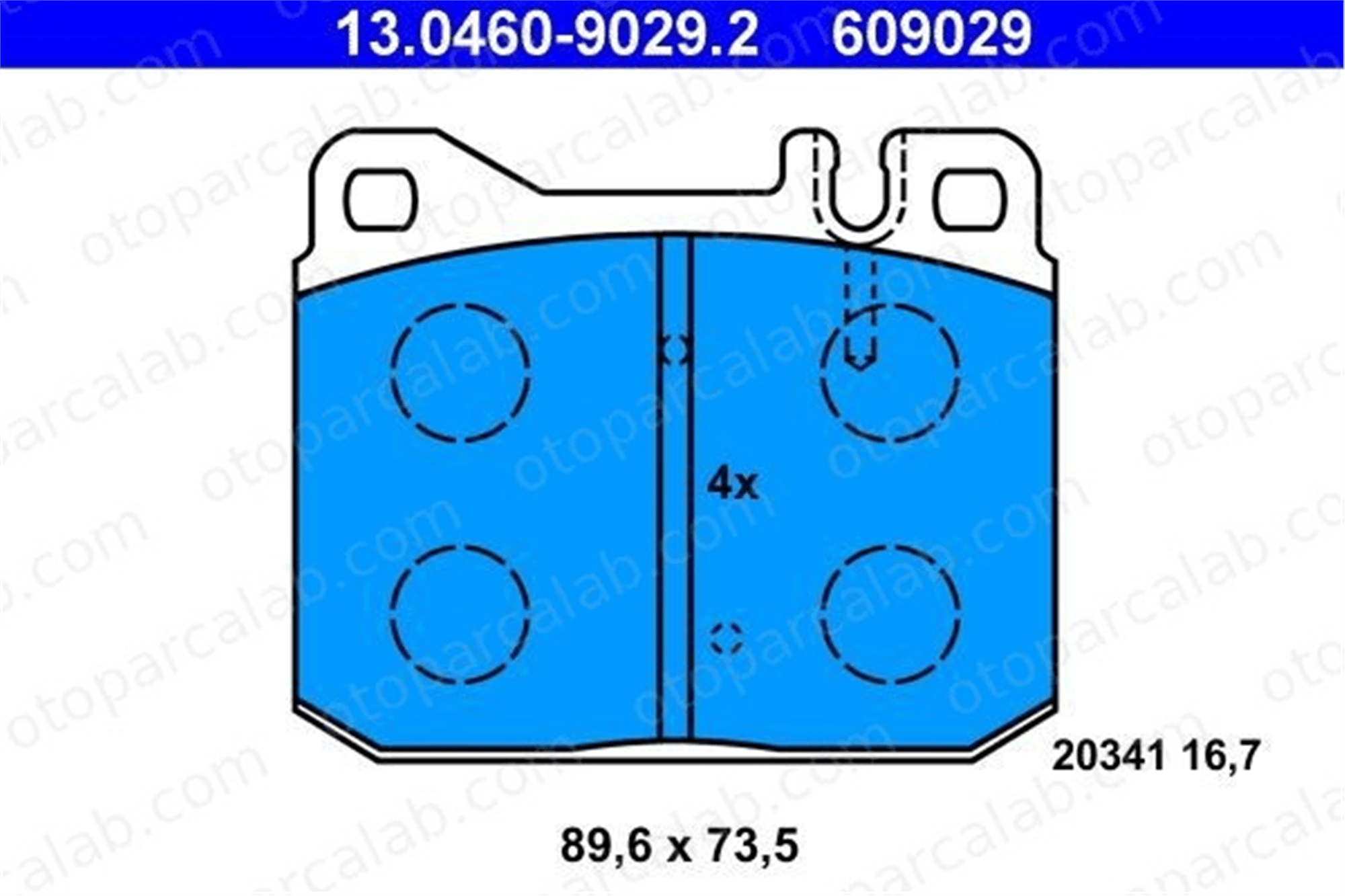 ATE 13.0460-9029.2 Fren Disk Balata Ön MERCEDES-BENZ S-SERISI 123 Sedan A0014209920 4205920