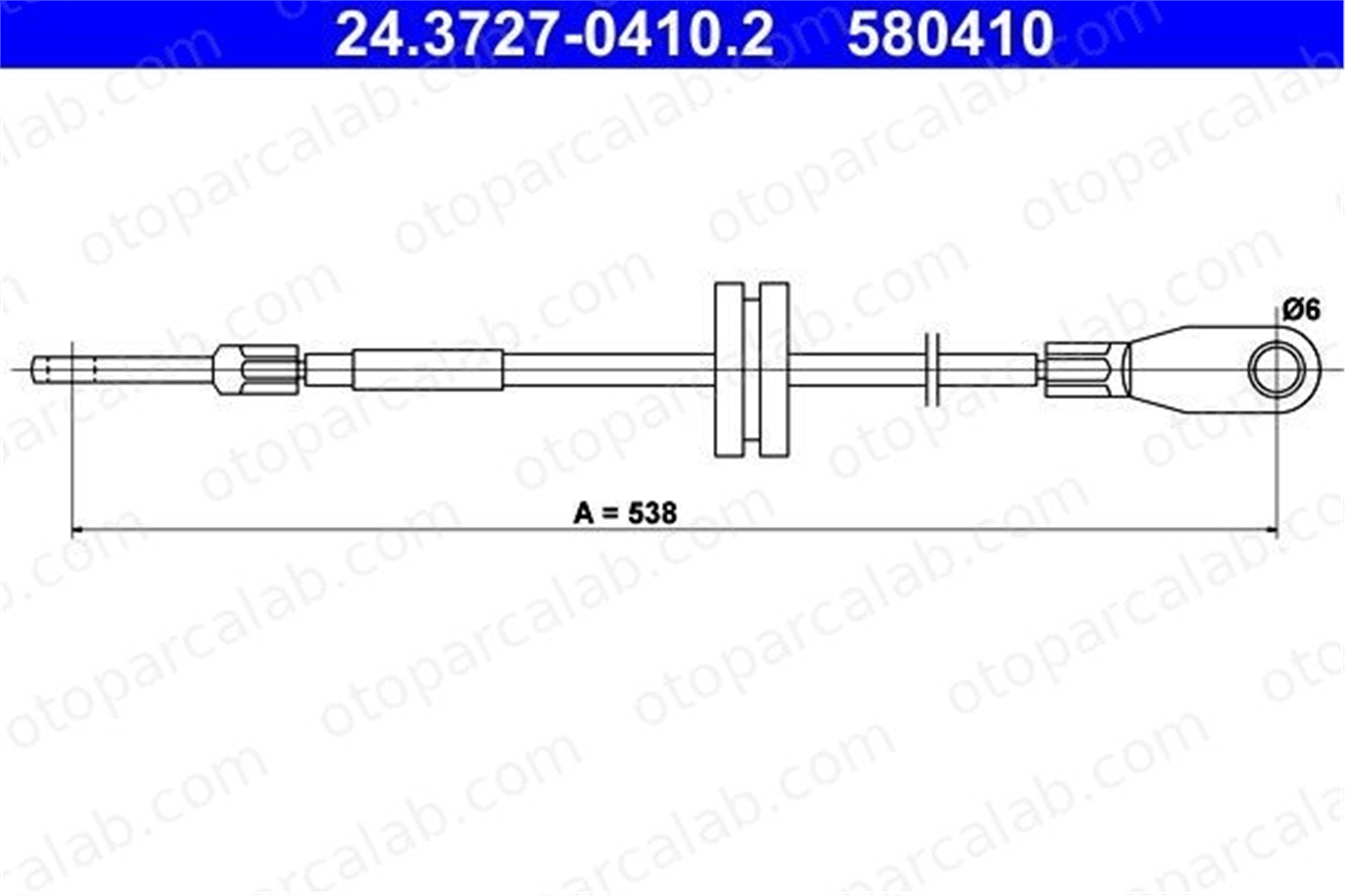ATE 24.3727-0410.2 El Fren Teli Ön Sağ veya Sol MERCEDES-BENZ 190 A2014200485 2014200485
