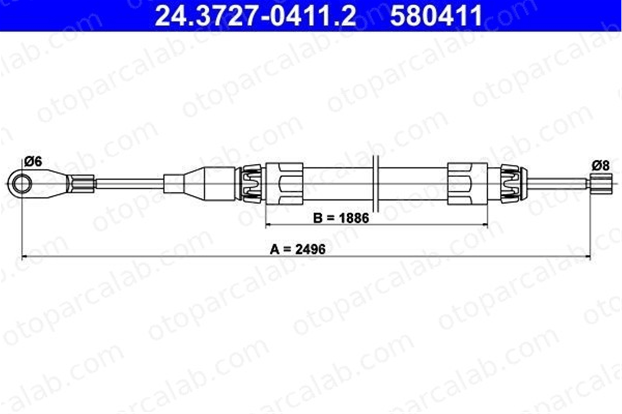 ATE 24.3727-0411.2 El Fren Teli Ön Sağ veya Sol MERCEDES-BENZ 124 Sedan 124 T-Model A1244202685 1244201085