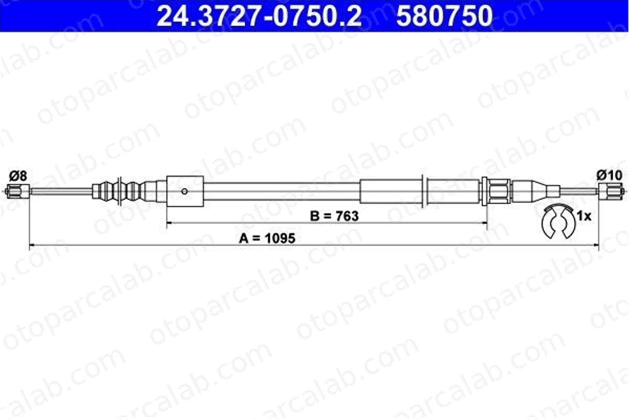 ATE 24.3727-0750.2 El Fren Teli Arka Sol OPEL CORSA C Kasa/eğik arka TIGRA TwinTop 522448 90576453
