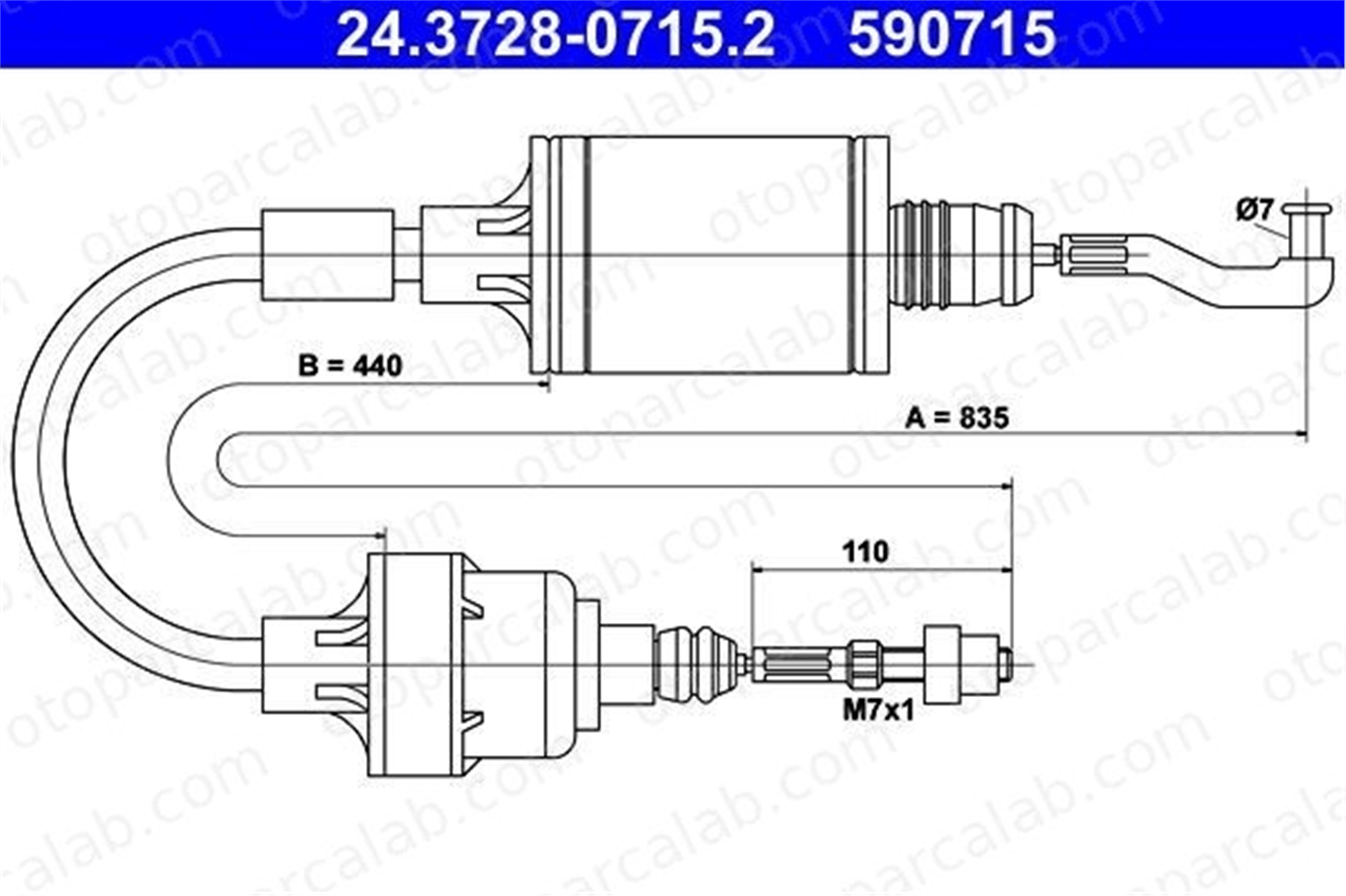ATE 24.3728-0715.2 Debriyaj Teli OPEL VECTRA A Hatchback VECTRA A 90344249 669166