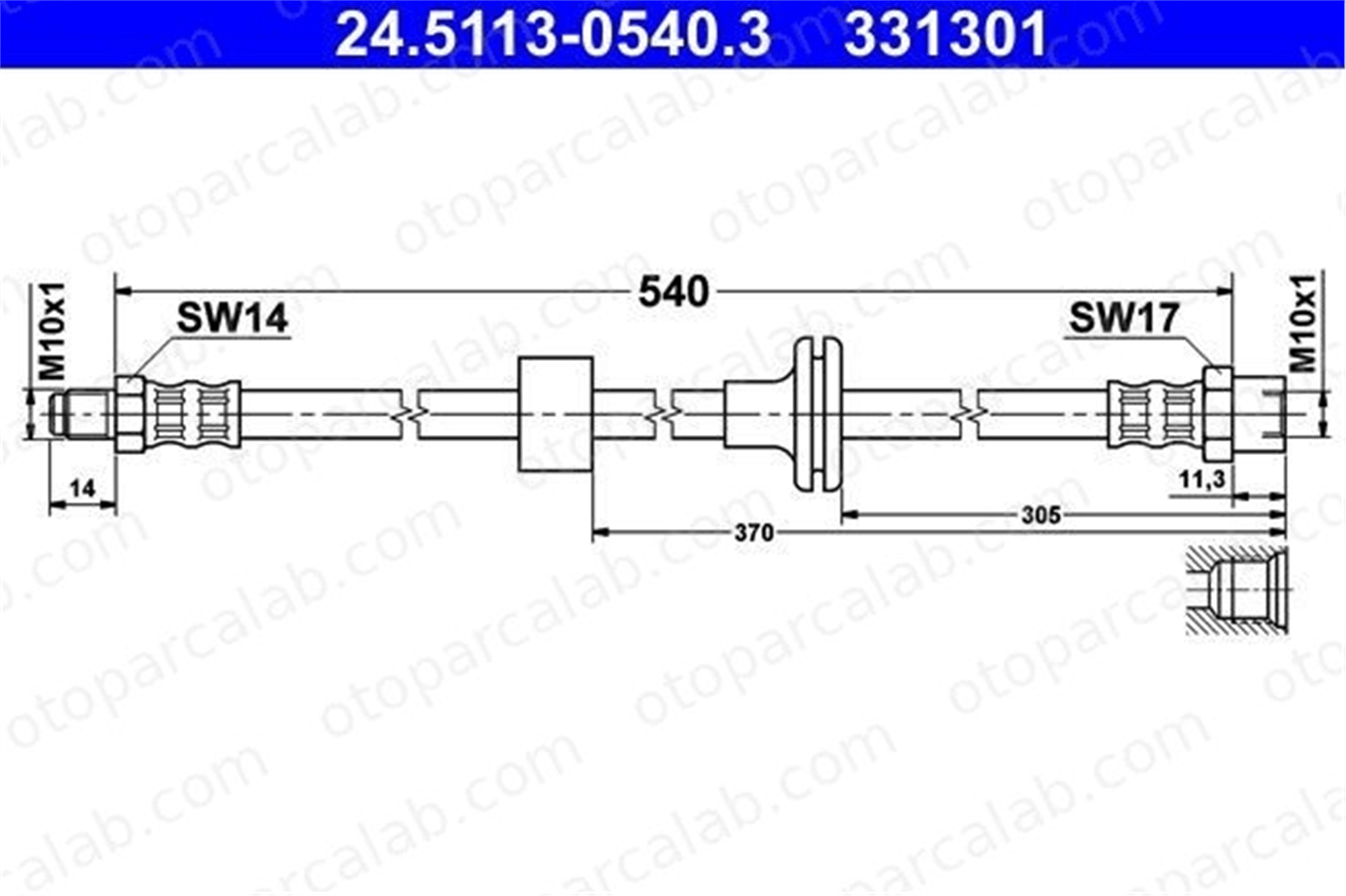 ATE 24.5113-0540.3 Fren Hortumu Ön Sağ veya Sol MERCEDES-BENZ S-SERISI S-SERISI Coupe A1404200048 1404200048