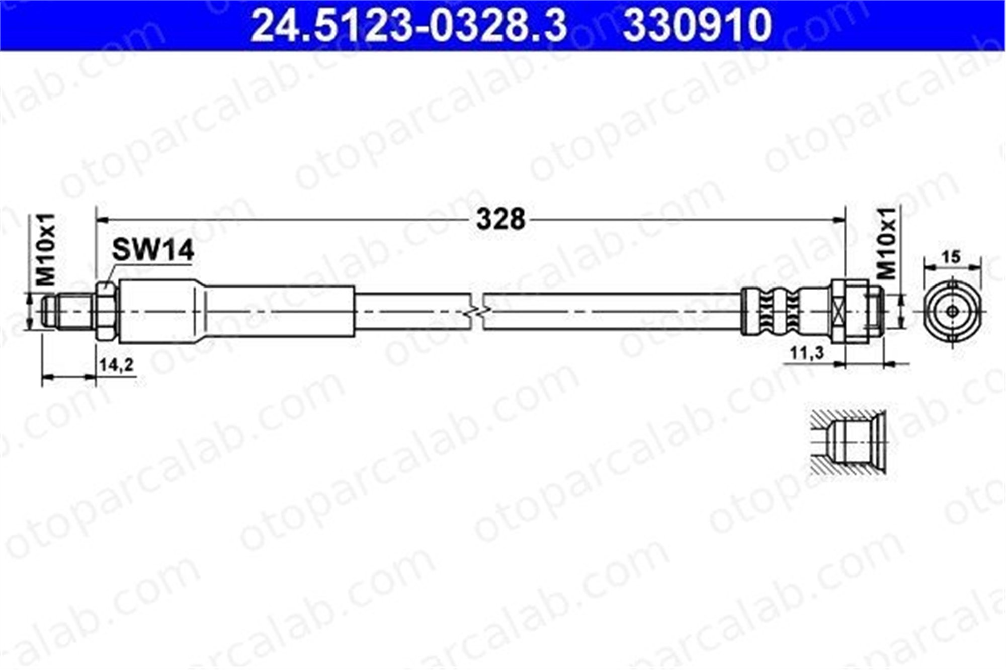 ATE 24.5123-0328.3 Fren Hortumu Arka Sağ veya Sol MERCEDES-BENZ VITO Minibüs/Otobüs VITO / MIXTO Panelvan/Van A6394280435 6394280435