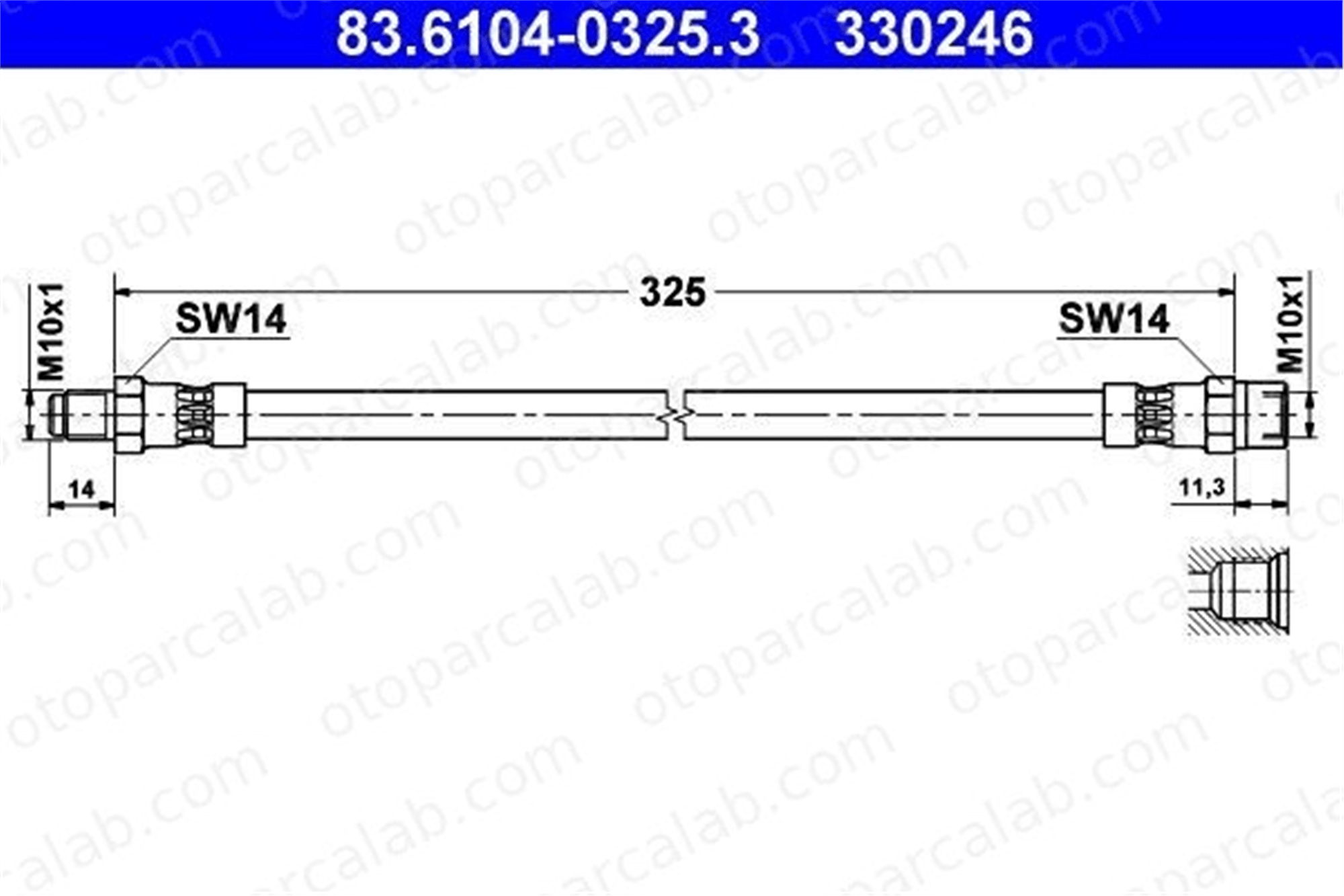 ATE 83.6104-0325.3 Fren Hortumu Ön Sağ veya Sol VW GOLF I SCIROCCO 171611701B 171611701A