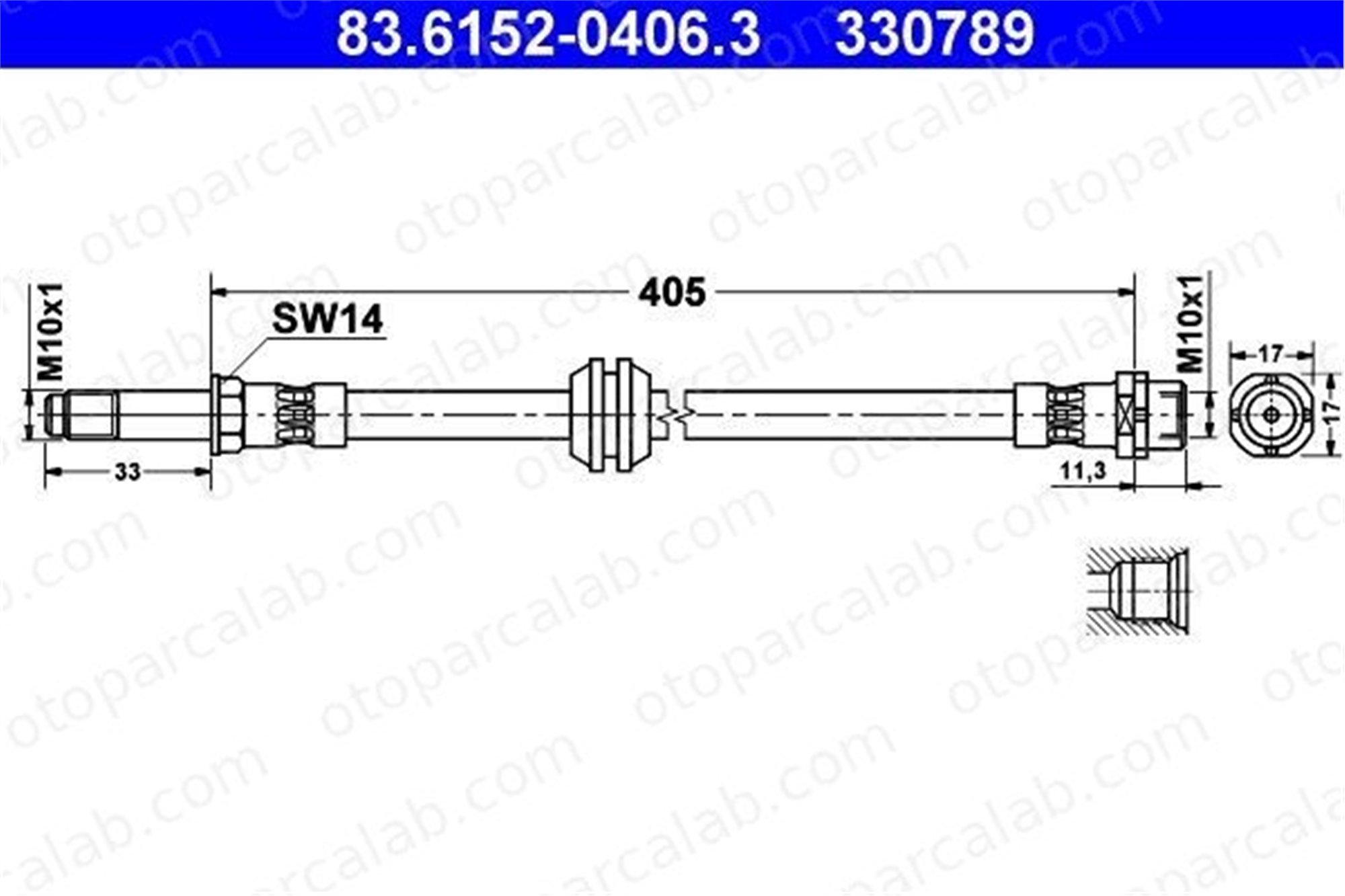 ATE 83.6152-0406.3 Fren Hortumu Ön Sağ veya Sol BMW 3 3 Coupe 34326766966