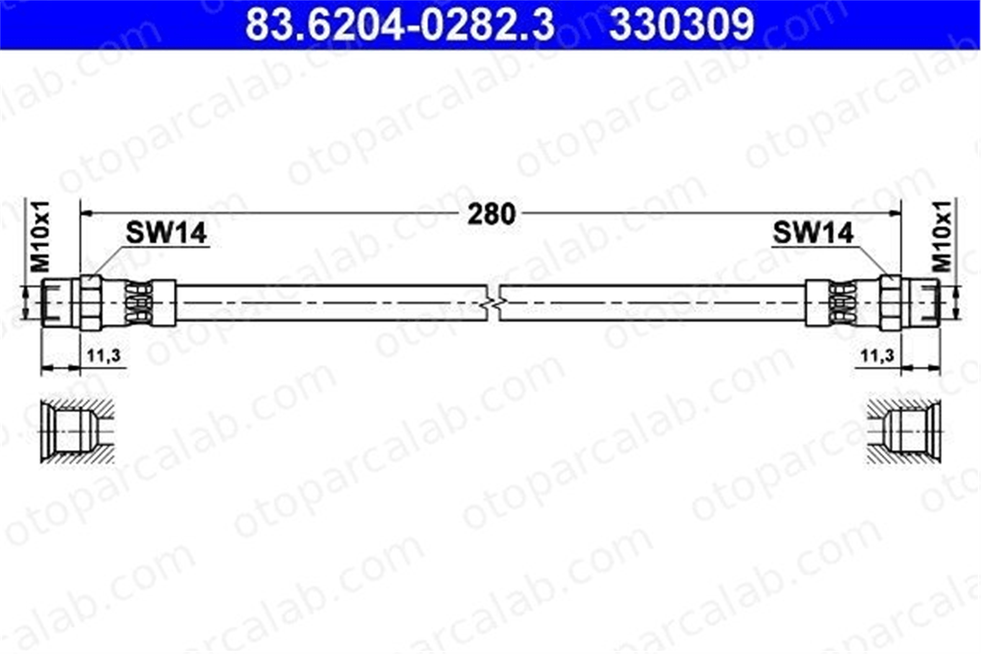 ATE 83.6204-0282.3 Fren Hortumu Arka Sağ veya Sol MERCEDES-BENZ S-SERISI SL A1264280135