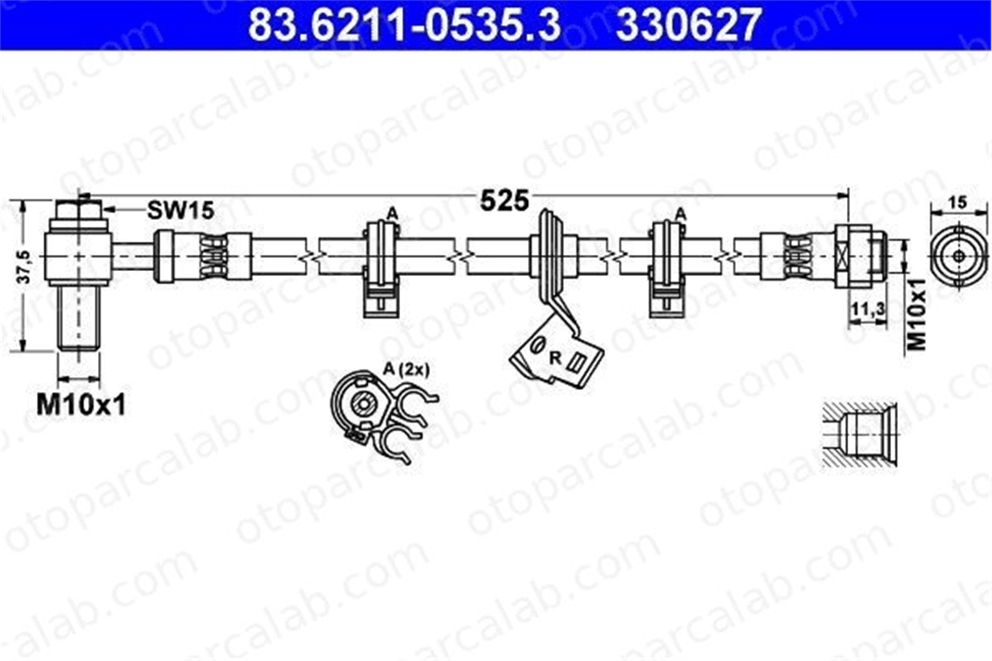 ATE 83.6211-0535.3 Fren Hortumu Ön Sağ MERCEDES-BENZ M-SERISI A1634202548
