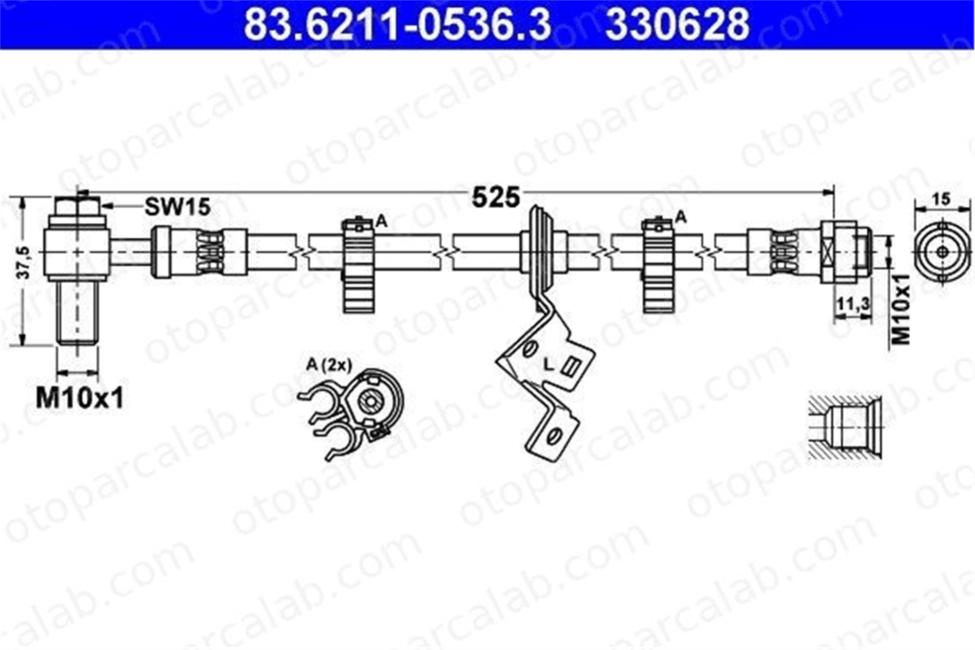 ATE 83.6211-0536.3 Fren Hortumu Ön Sol MERCEDES-BENZ M-SERISI A1634202448